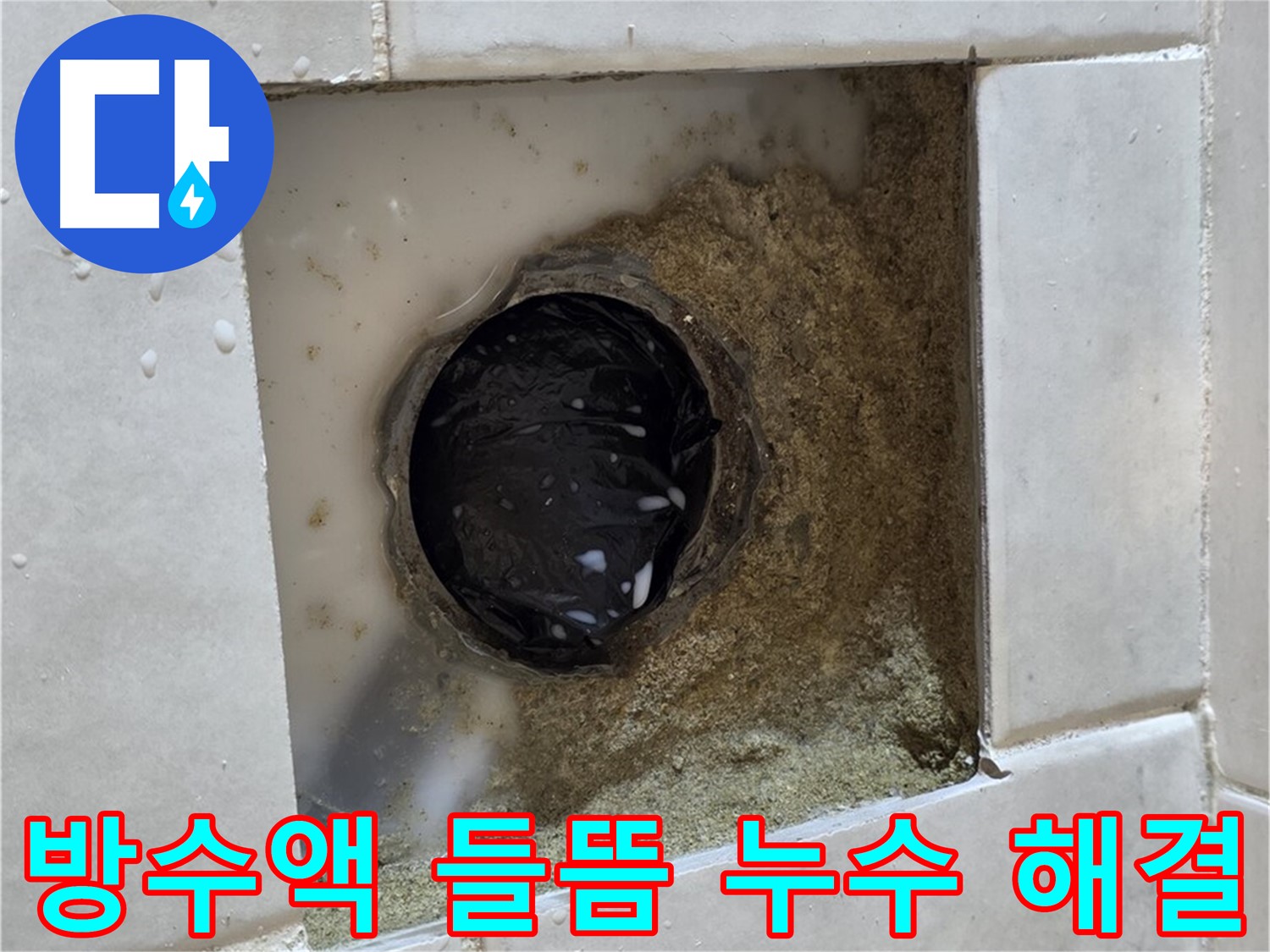 과천 문원동 욕실 하수구 주변 방수액 들뜸 누수 - 들뜬 방수액, 꼼꼼하게 재시공하고 완벽하게 해결