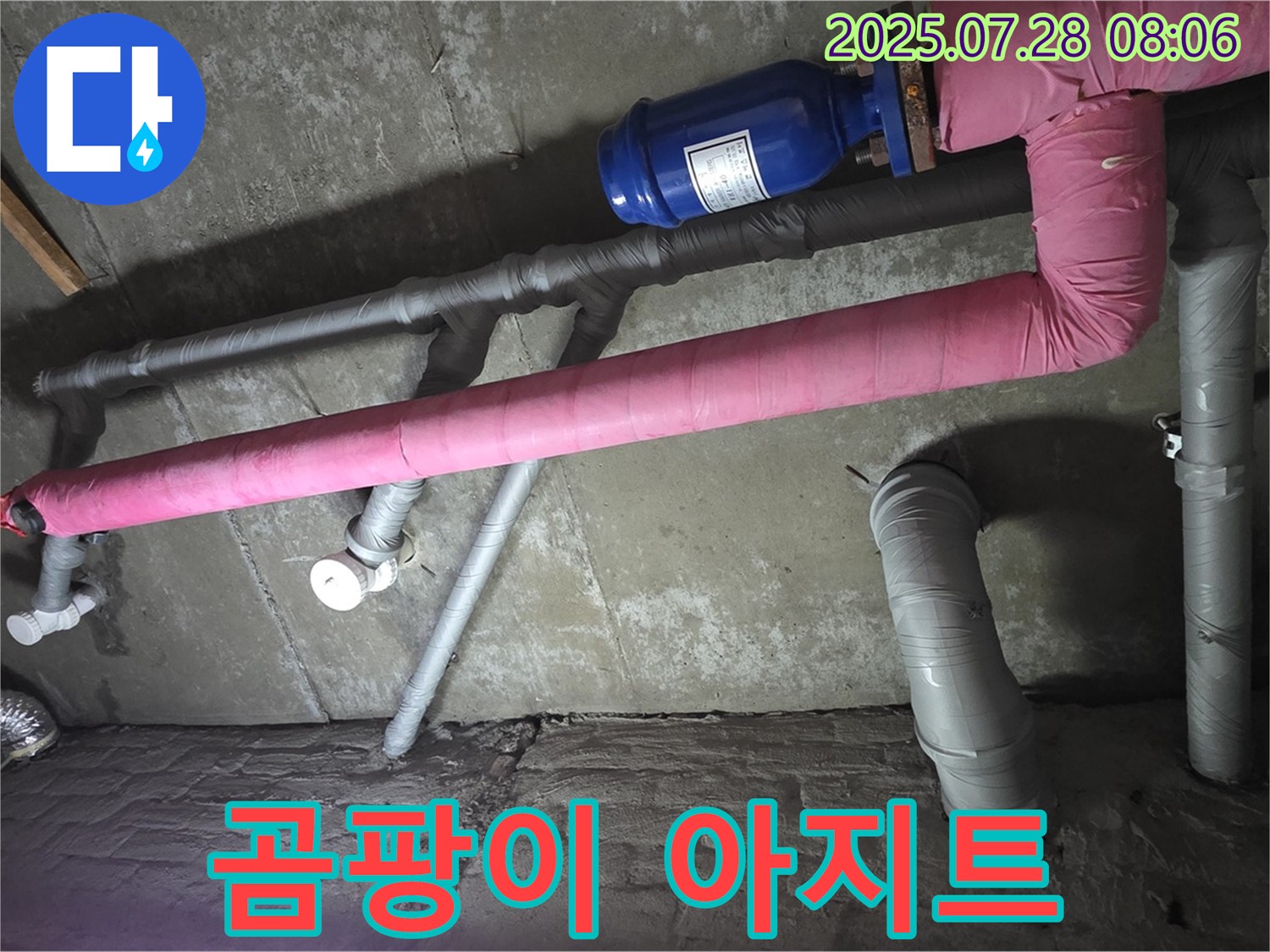 남양주 화도 마석 두산아파트 누수 - 핑크 보온재, 곰팡이 아지트?! 곰팡이 소탕 작전 개시!