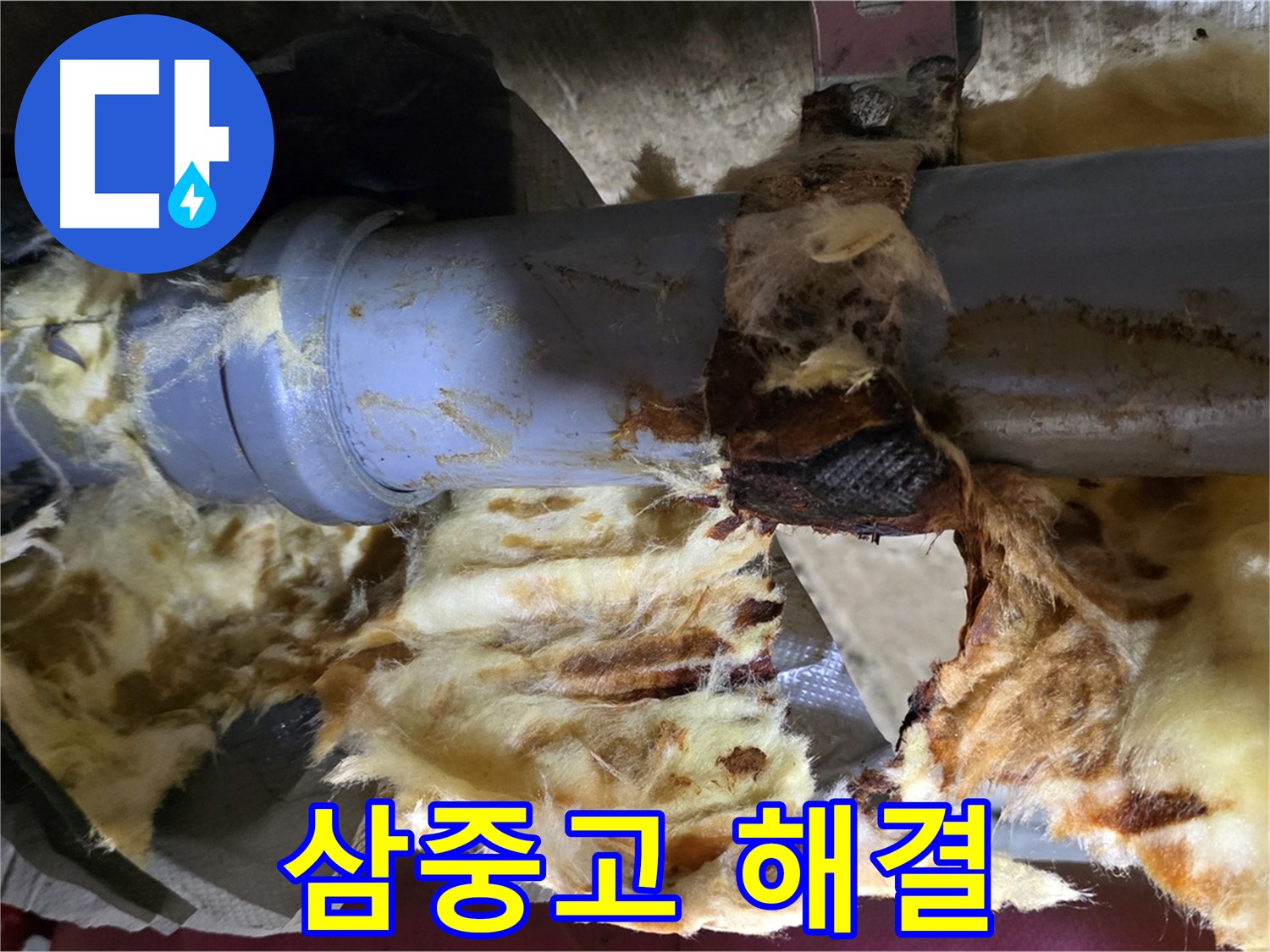두산아파트 누수 - 낡은 배관, 곰팡이, 젖은 단열재 문제를 한 번에 해결했습니다.