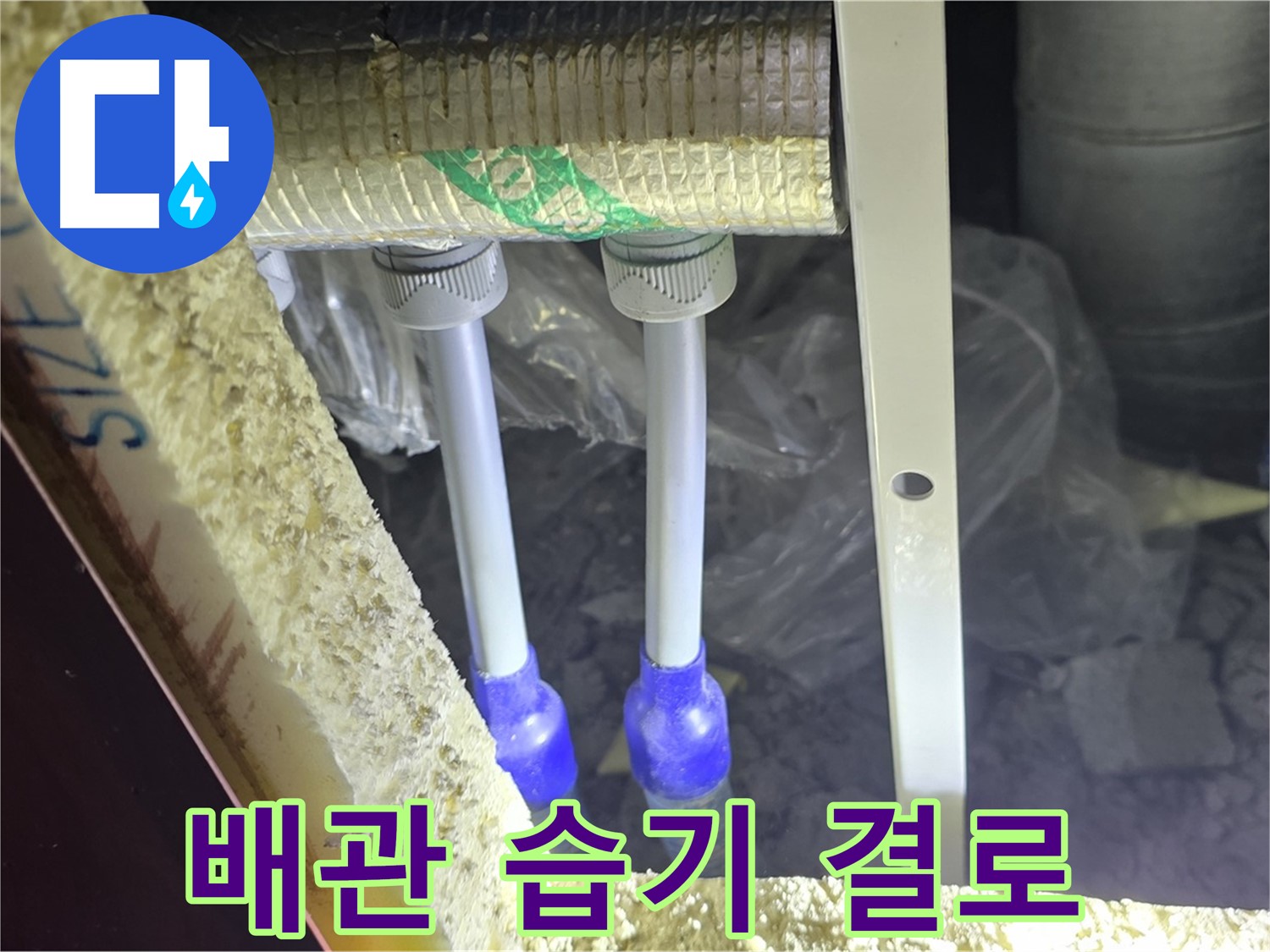 삼숭동 양주자이 아파트 누수 - 배관 연결 부속 주변 습기 및 결로 집중 검사