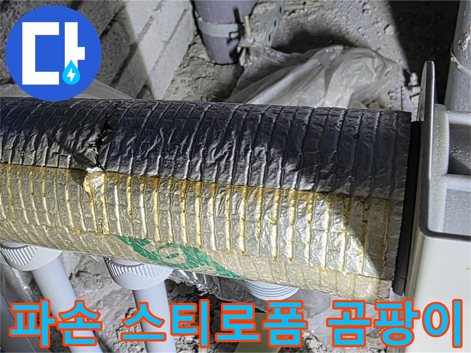 양주시 삼숭동 - 스티로폼 보온재 파손 - 냉난방 효율 저하 - 곰팡이 문제