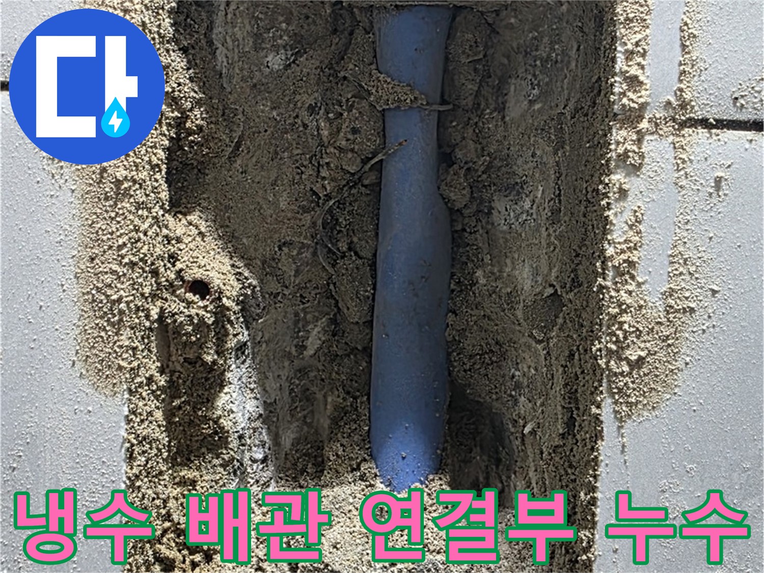 성남시 분당구 쇳골마을 누수 - 노후된 냉수 배관 연결부에서 누수 발생