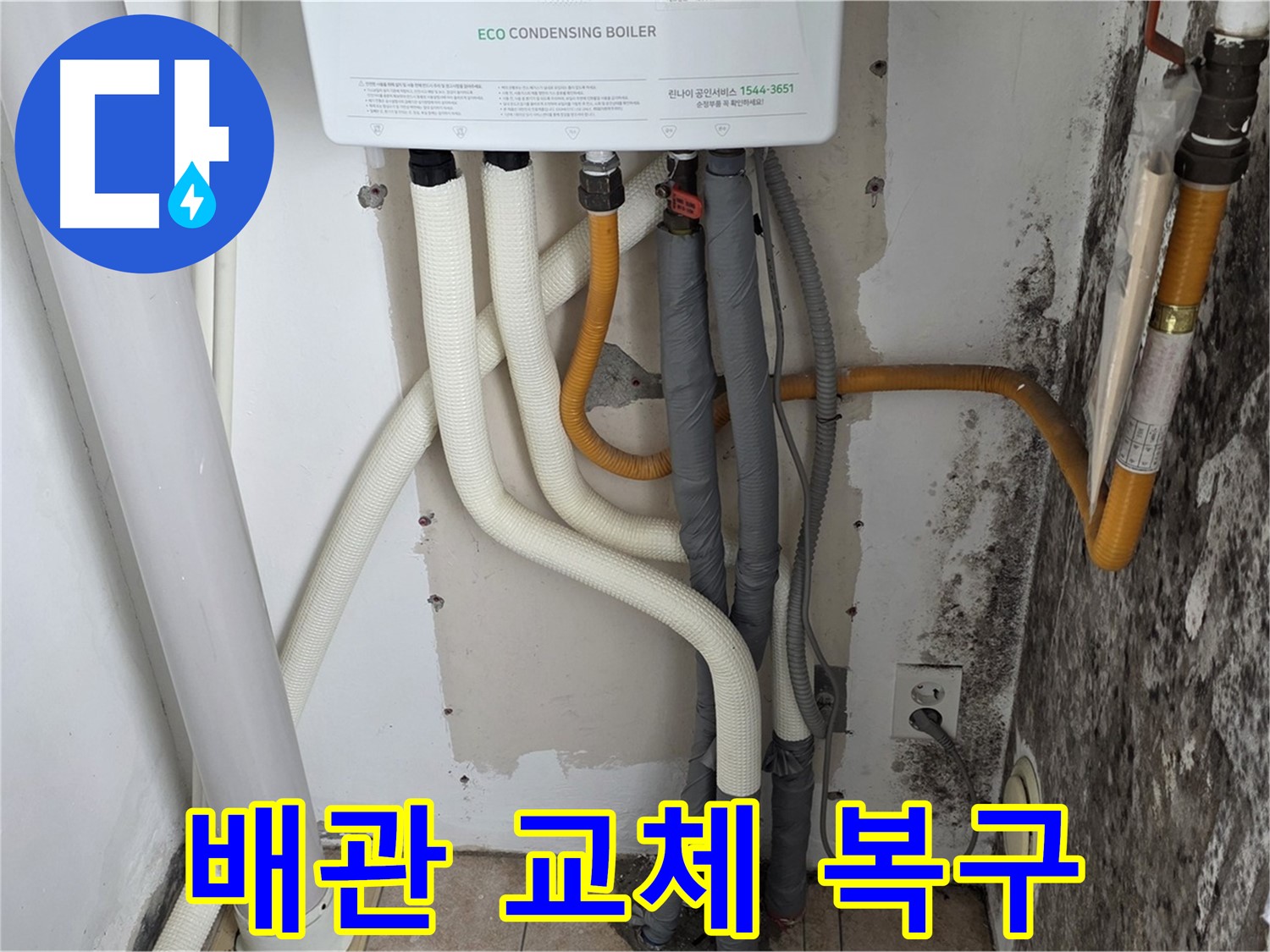 길음1동 아파트 누수 공사 - 곰팡이 벽, 낡은 보일러 배관 연결부 교체 및 누수 완벽 복구 완료