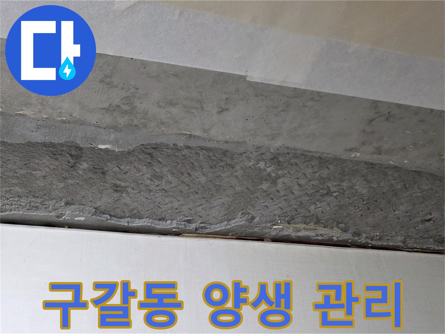 구갈동 아파트 천장 누수 - 콘크리트 방수 작업 후 꼼꼼한 양생 관리