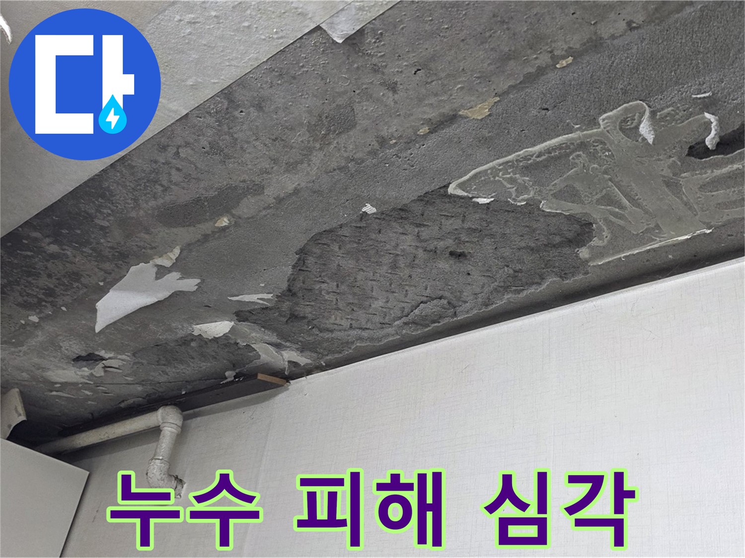 용인시 기흥구 구갈동 누수 - 콘크리트 천장 누수 피해 심각, 긴급 보수 공사 필요
