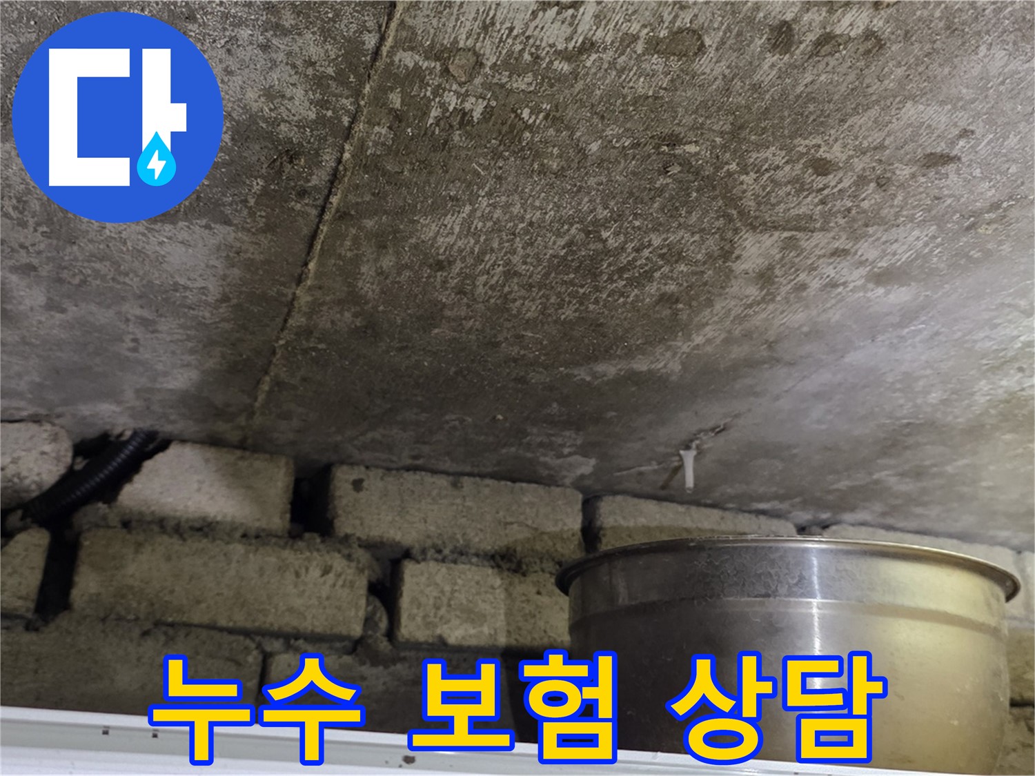 원일아파트 누수 현장 - 고객에게 누수 보험 처리에 대해 상담하는 모습.
