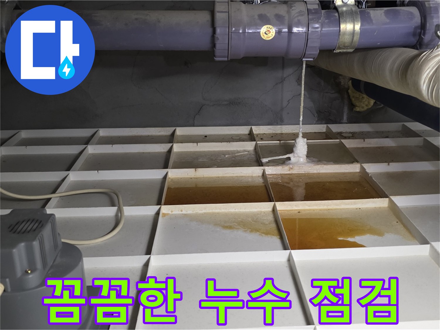 분당 운중동 산운마을 6단지에서 꼼꼼하게 누수 점검을 진행하는 모습 - 작은 징후도 놓치지 않습니다.