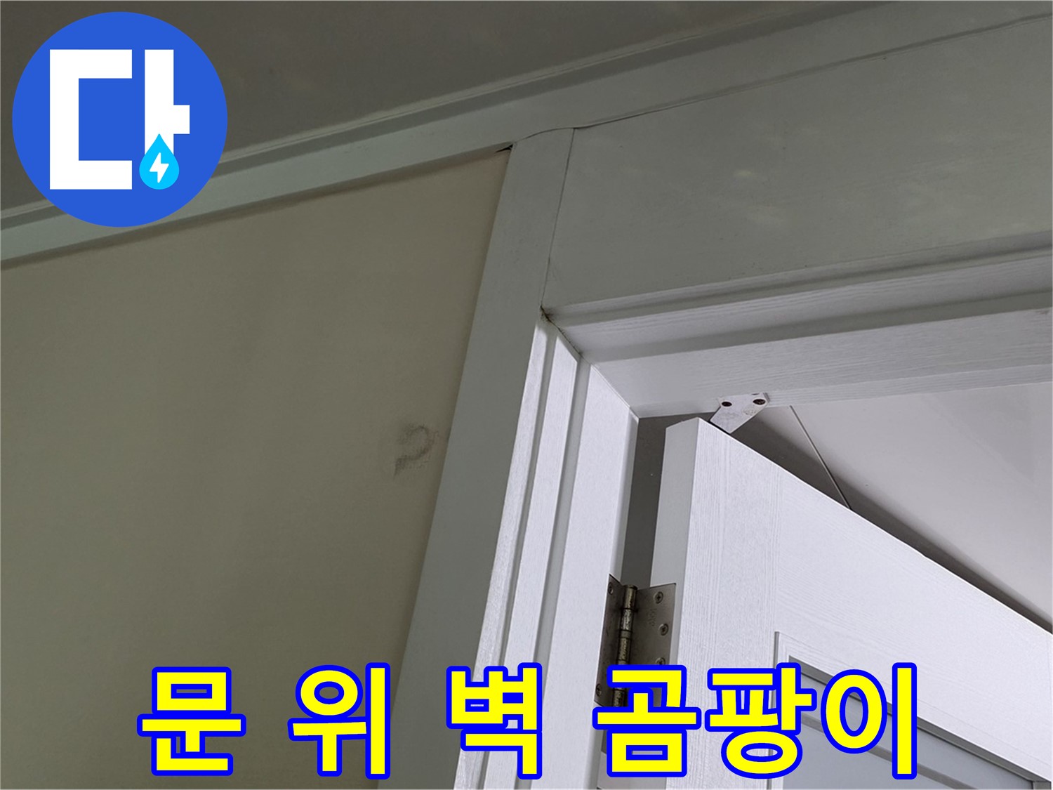 분당 운중동 산운마을 - 문 위 벽 모서리에서 발견된 곰팡이 - 꼼꼼한 점검으로 누수 원인을 파악하고 해결합니다.