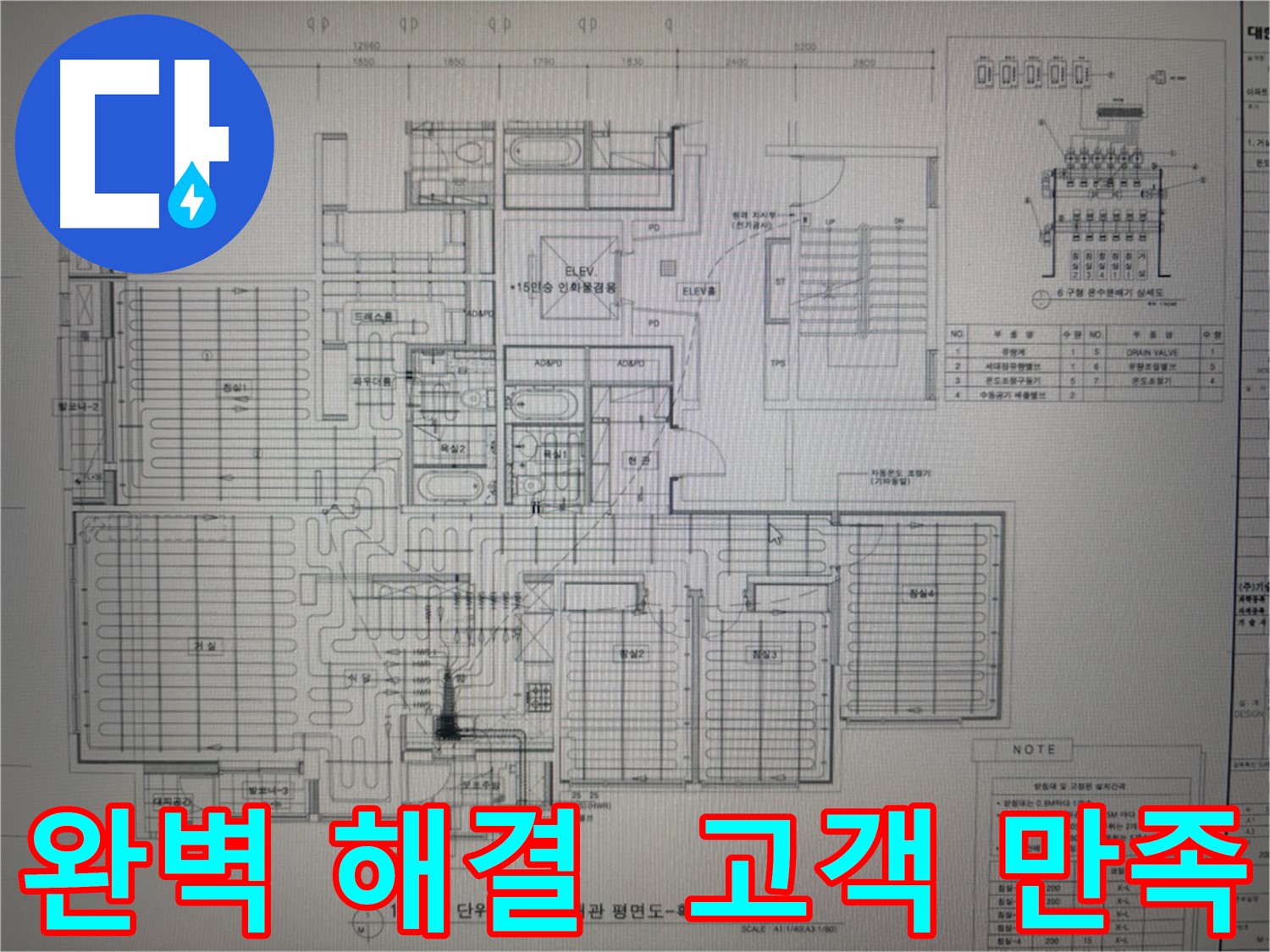 분당구 운중동 산운로 누수 - 완벽한 누수 해결, 고객님의 만족이 최우선