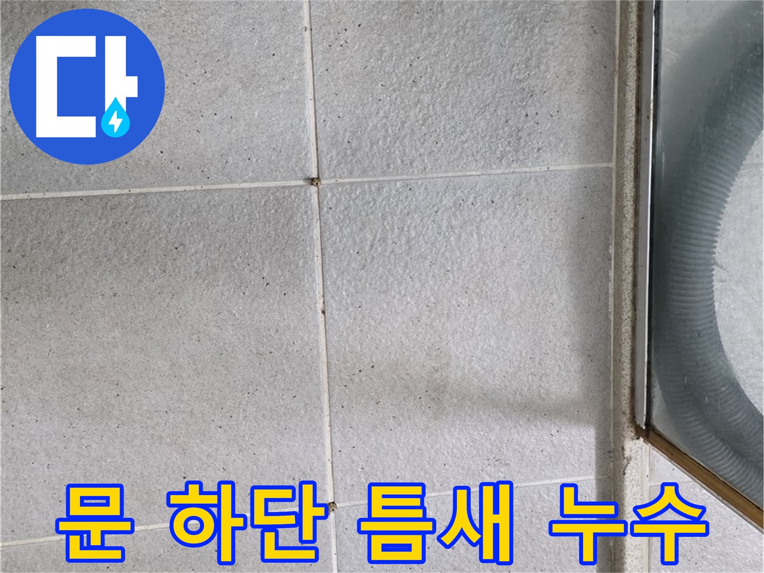 분당구 운중동 욕실 문 하단 타일 틈새 - 오염된 틈새는 누수의 시작일 수 있습니다.