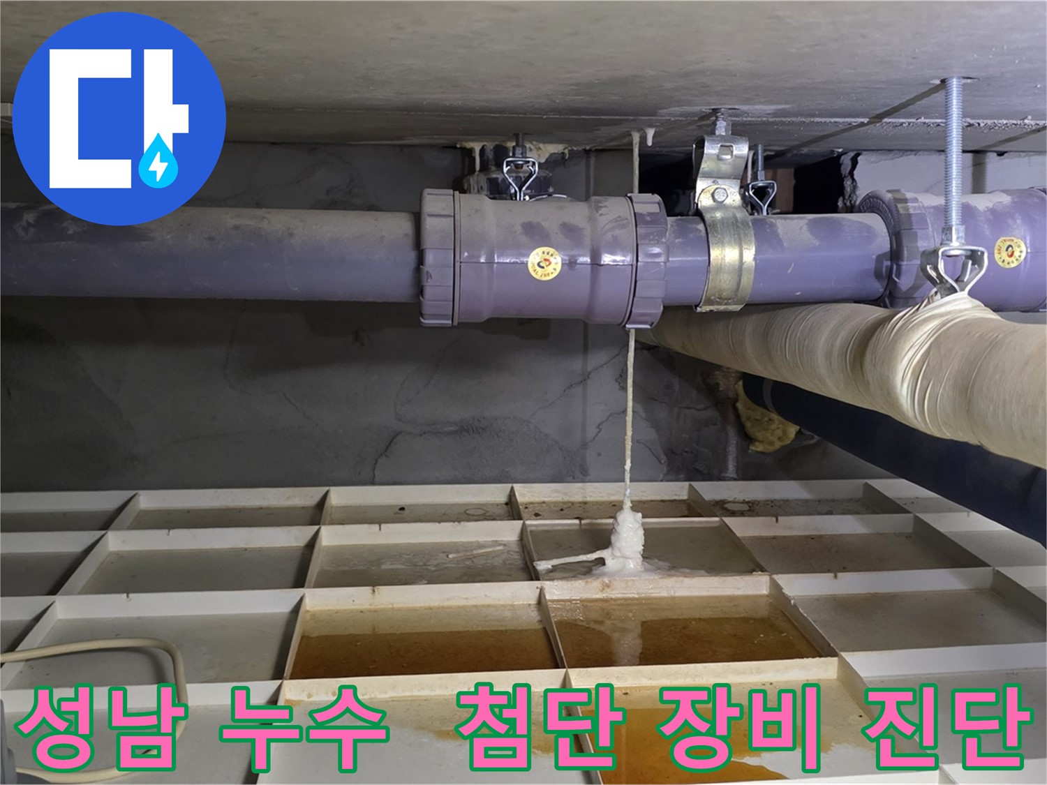 성남 산운마을 배관 누수 - 연결 부속 문제, 최첨단 장비로 진단