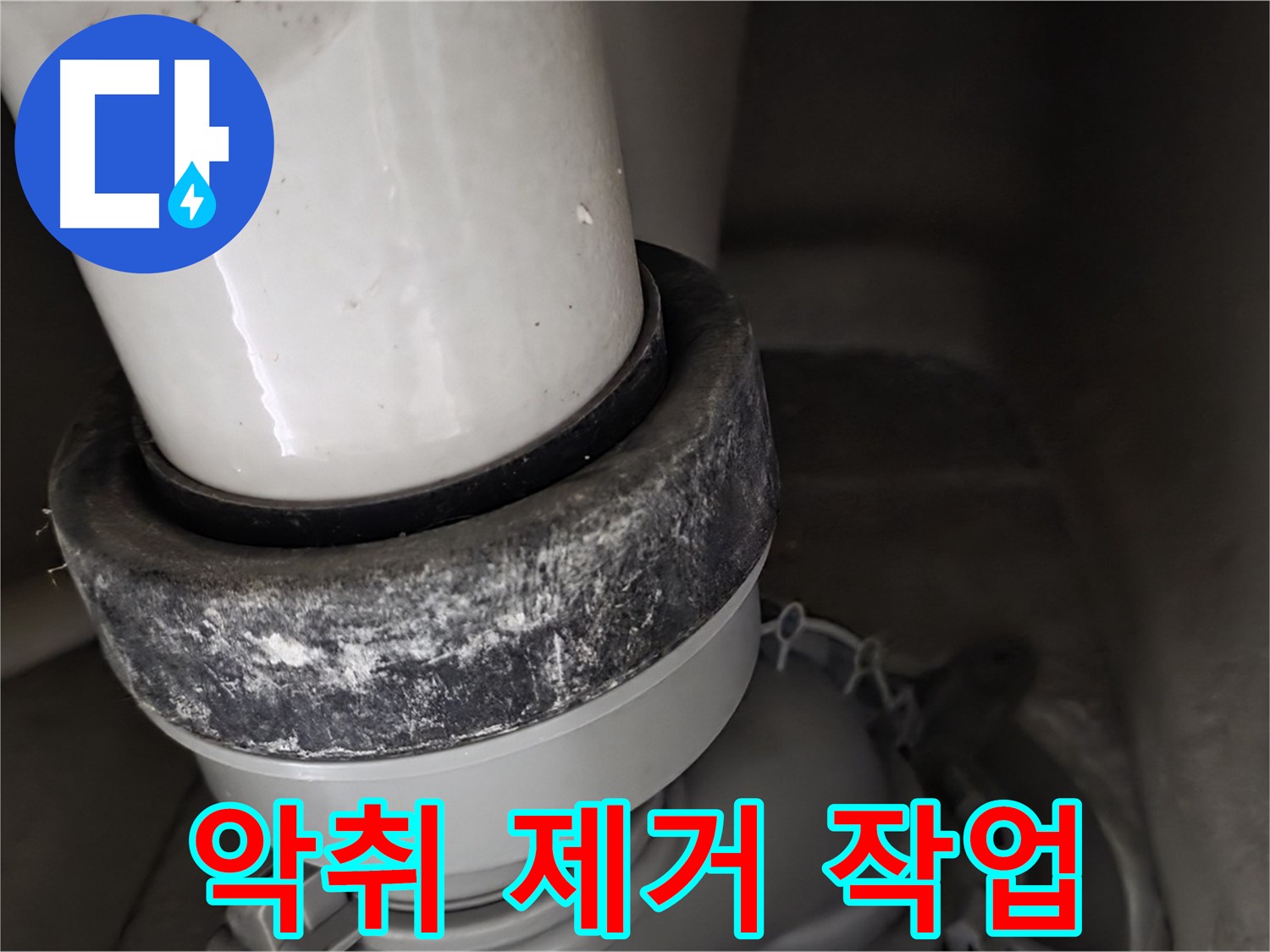 성남시 분당구 운중동 산운마을 변기 누수 - 오수관 악취 제거 작업 진행