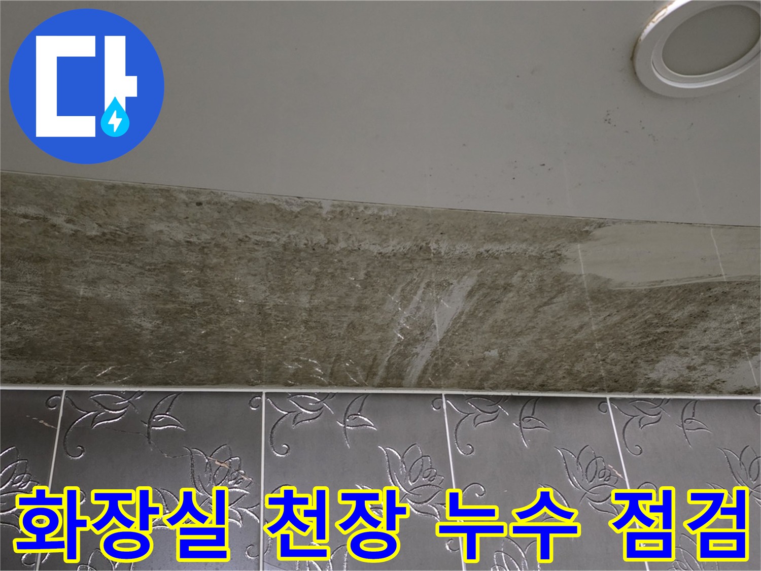 아랫집 화장실 누수 피해 현장 - 윗집 점검구 개방 후 천장 내부 확인