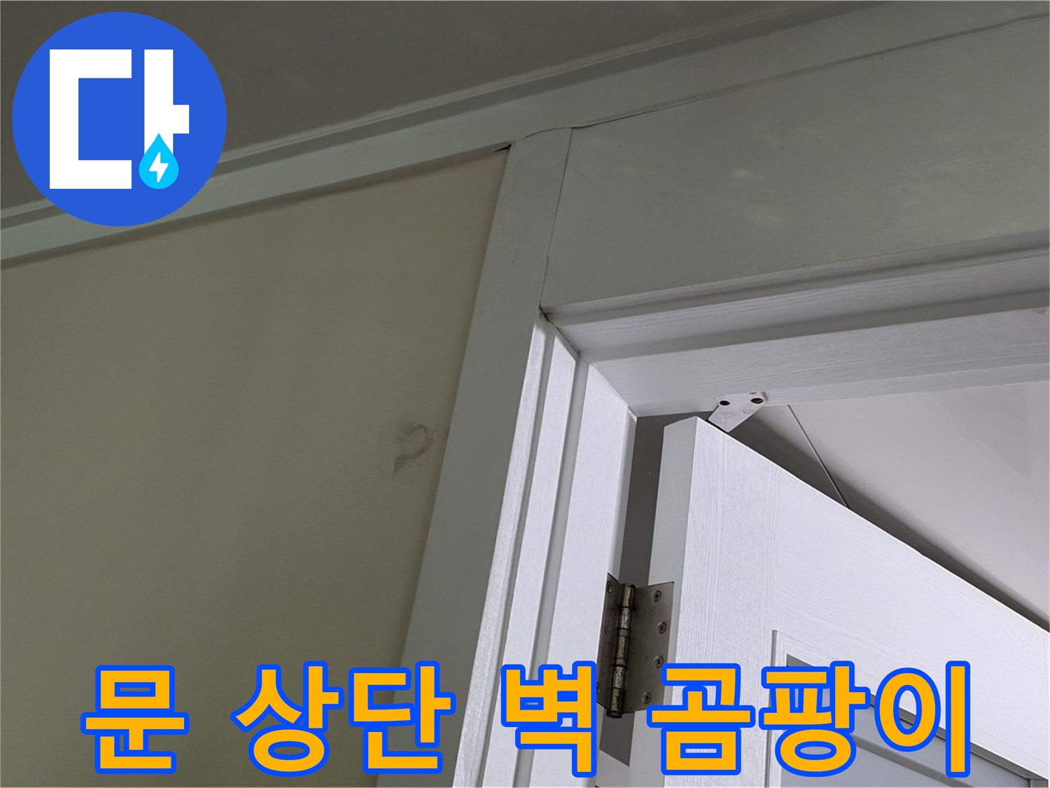 운중동 산운마을 - 문 상단 벽 모서리에 핀 곰팡이 - 꼼꼼한 점검으로 누수 원인을 파악하고 해결합니다.