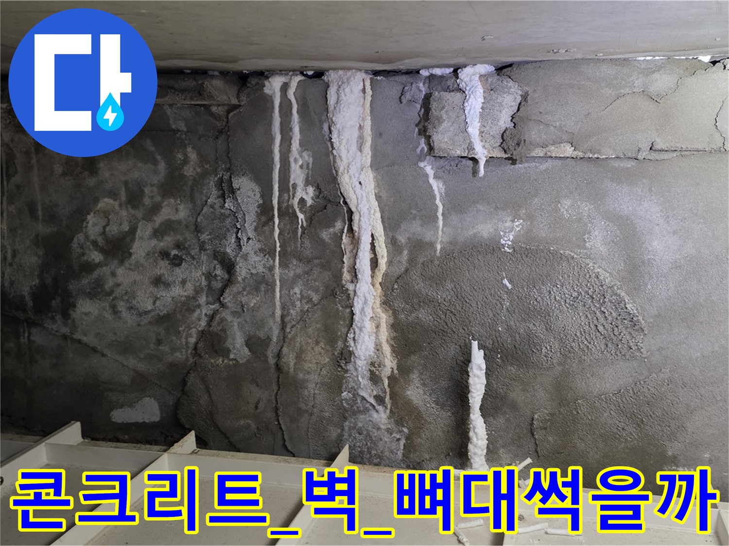 콘크리트 벽 - 석회수 몸살, 건물 뼈대 썩어갈까 불안