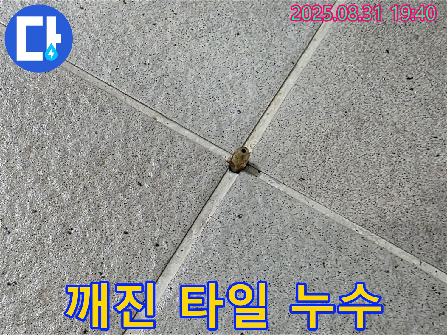 분당구 산운동 누수 - 깨진 타일 사이로 누수가 발생했습니다 - 긴급 점검 및 보수가 필요합니다.