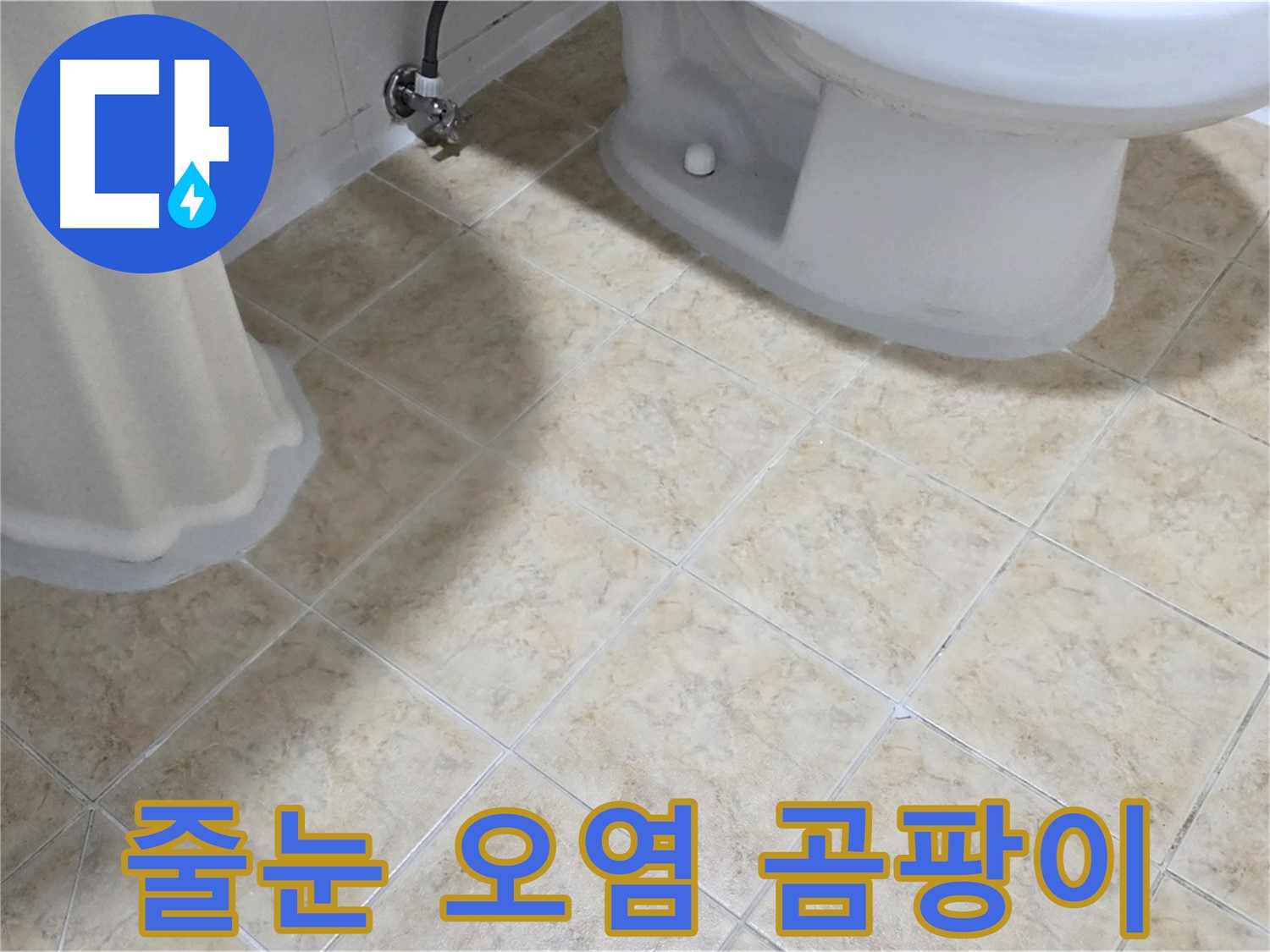 욕실 타일 틈새 백시멘트 오염 - 곰팡이