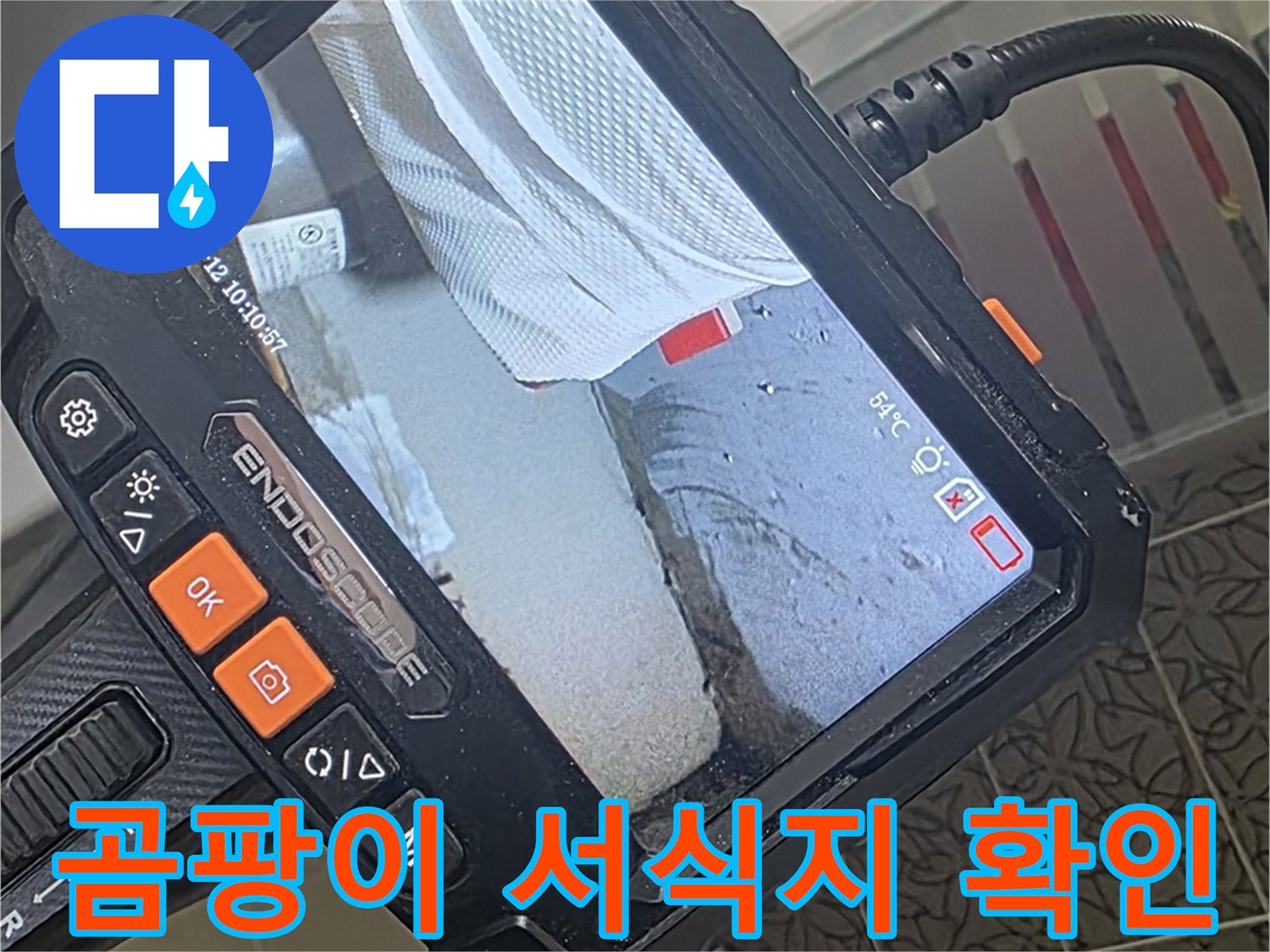 양주시 백석읍 서광아파트 화장실 바닥 누수 - 내시경으로 곰팡이 서식지까지 확인