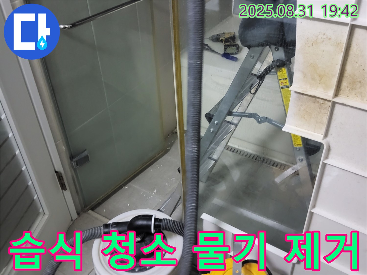 분당 운중동 산운마을 6단지 - 습식 청소기로 샤워 후 물기 제거 - 곰팡이 예방