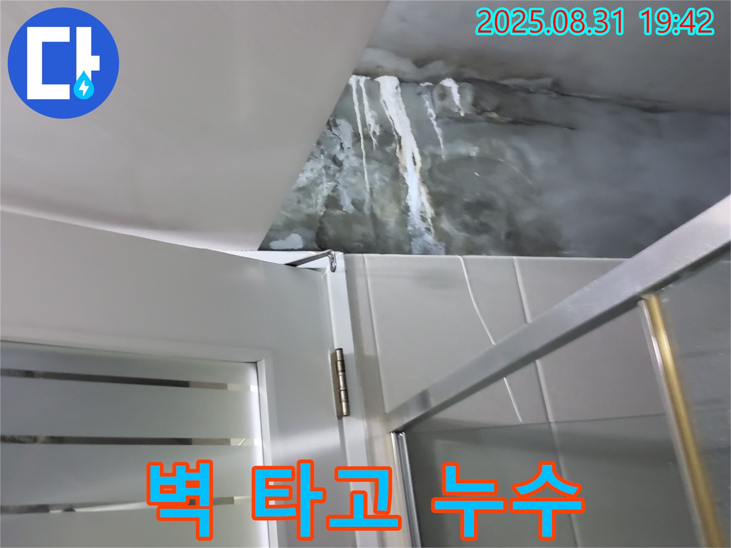 분당 운중동 - 샤워부스 옆 벽 타고 내려오는 누수 - 완벽하게 차단!