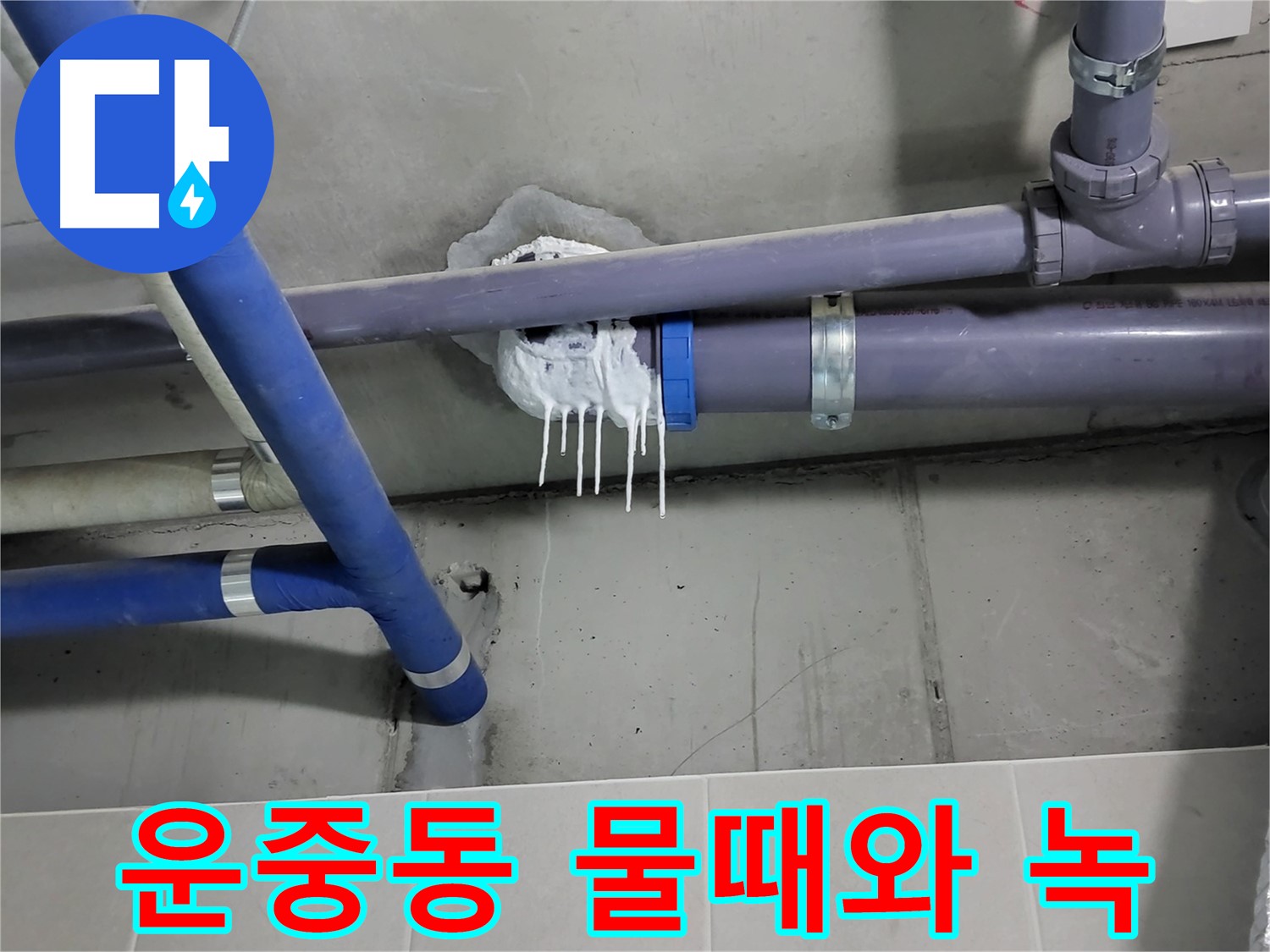 운중동 하수 누수 - 물때와 녹