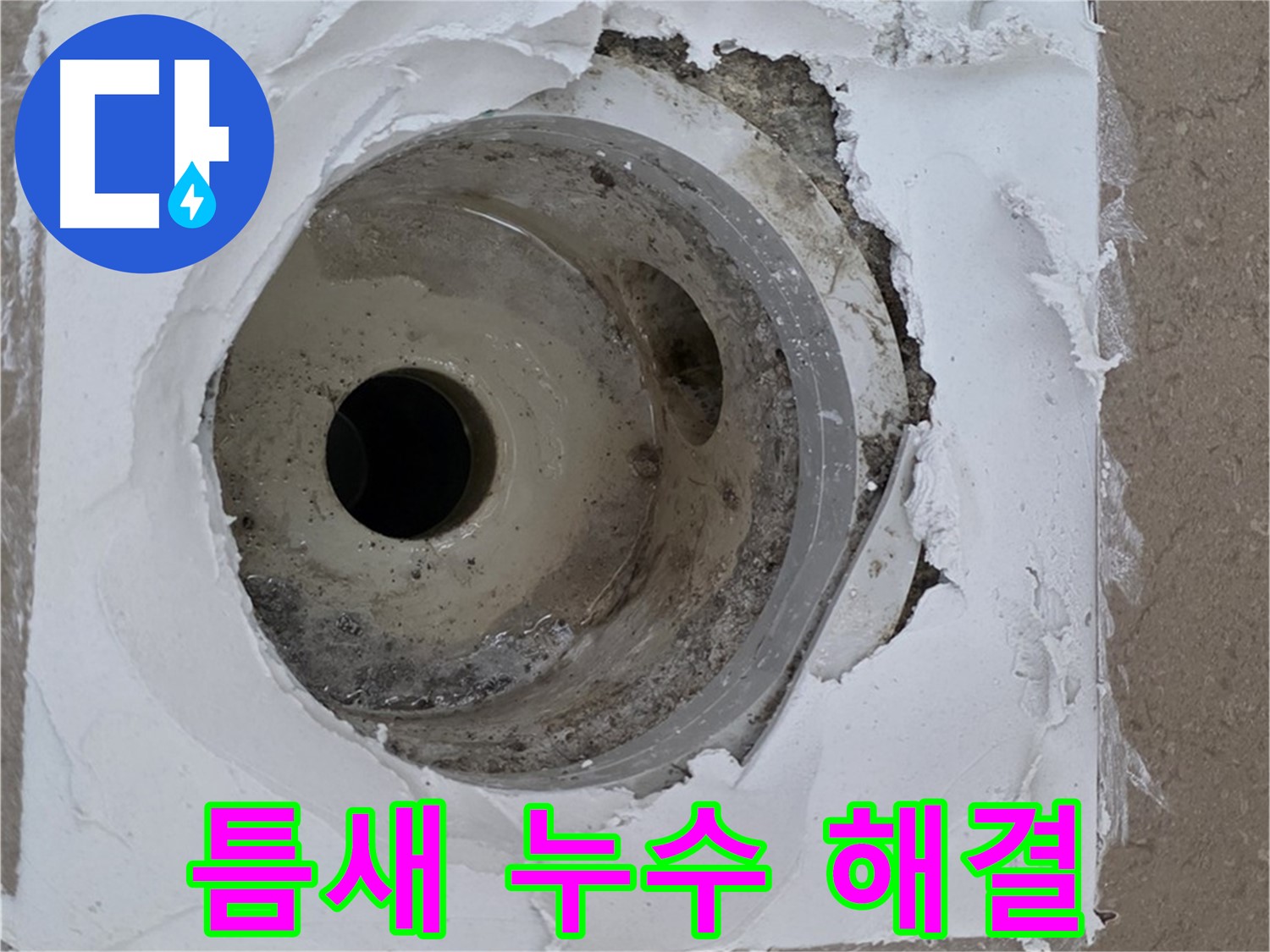 깨진 타일과 들뜬 백시멘트 틈새 보수 작업 - 누수 문제 완벽 해결