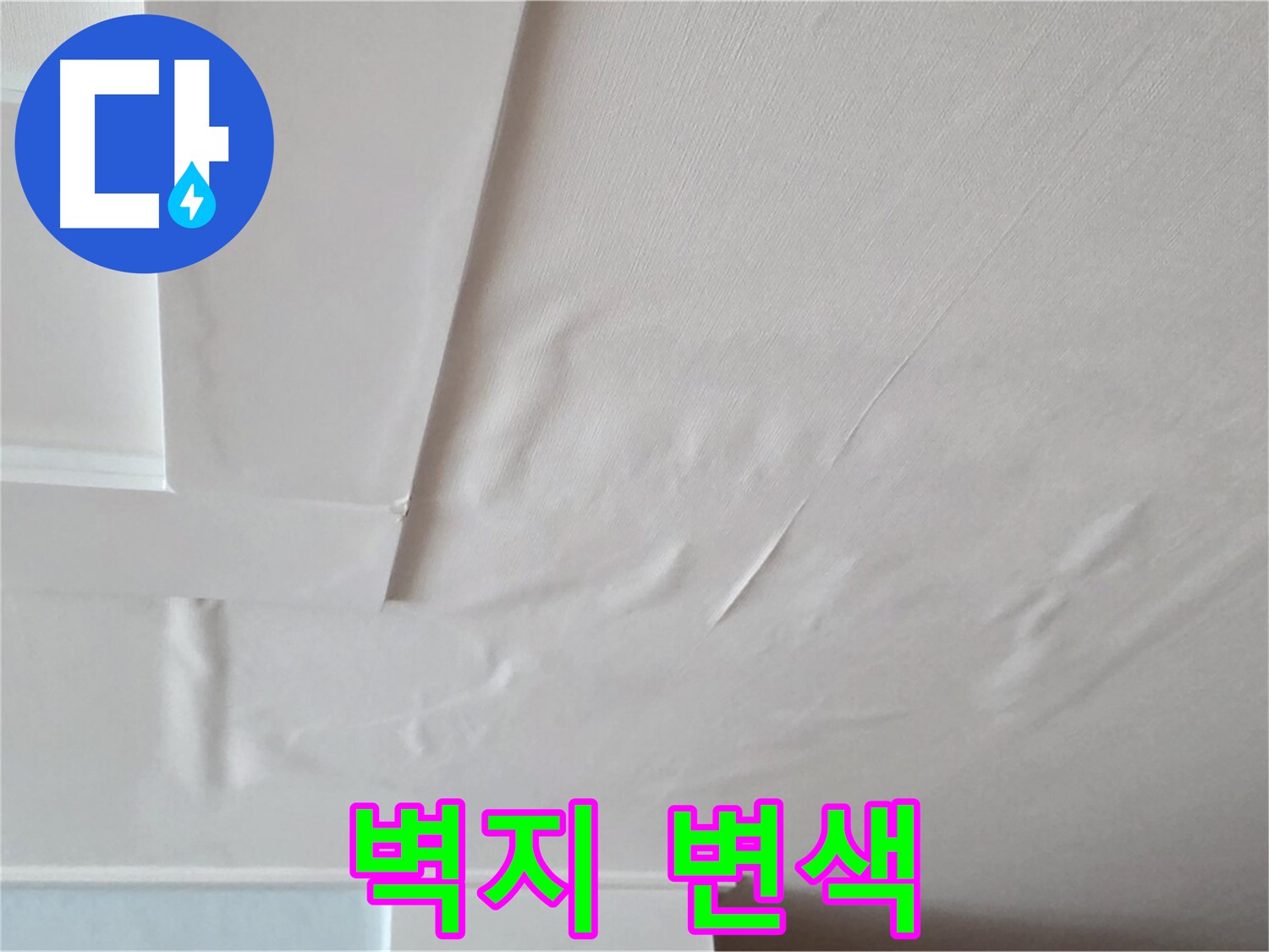 일동기산베스트빌 아파트 천장 누수 - 벽지 변색과 곰팡이 발생 직전