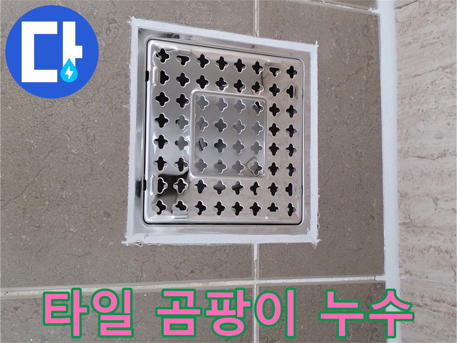 포천 일동 누수 - 욕실 배수구 주변 타일 곰팡이 발생 원인 분석 및 누수 가능성 진단