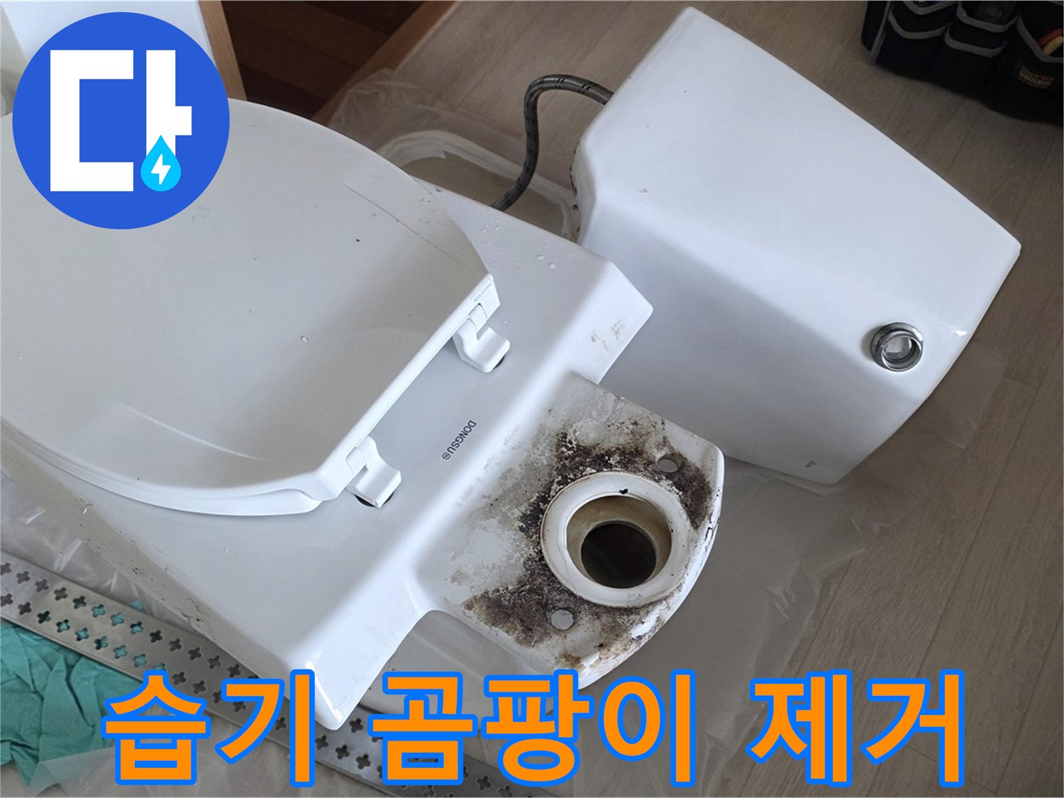 포천시 일동면 운악청계로 기산베스트빌 아파트 - 변기 주변 습기 및 곰팡이 제거 작업