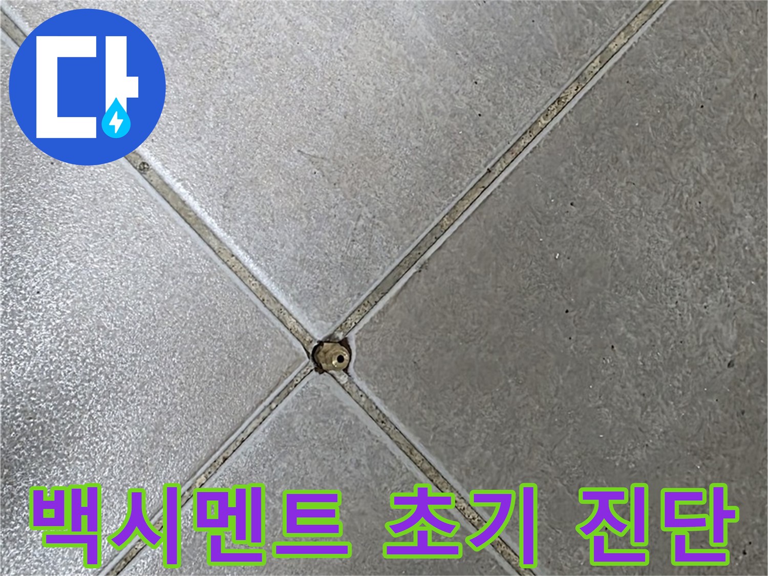 양주 옥정 율정마을 13단지 아파트 타일 틈새 백시멘트 - 초기 누수 진단 과정입니다.