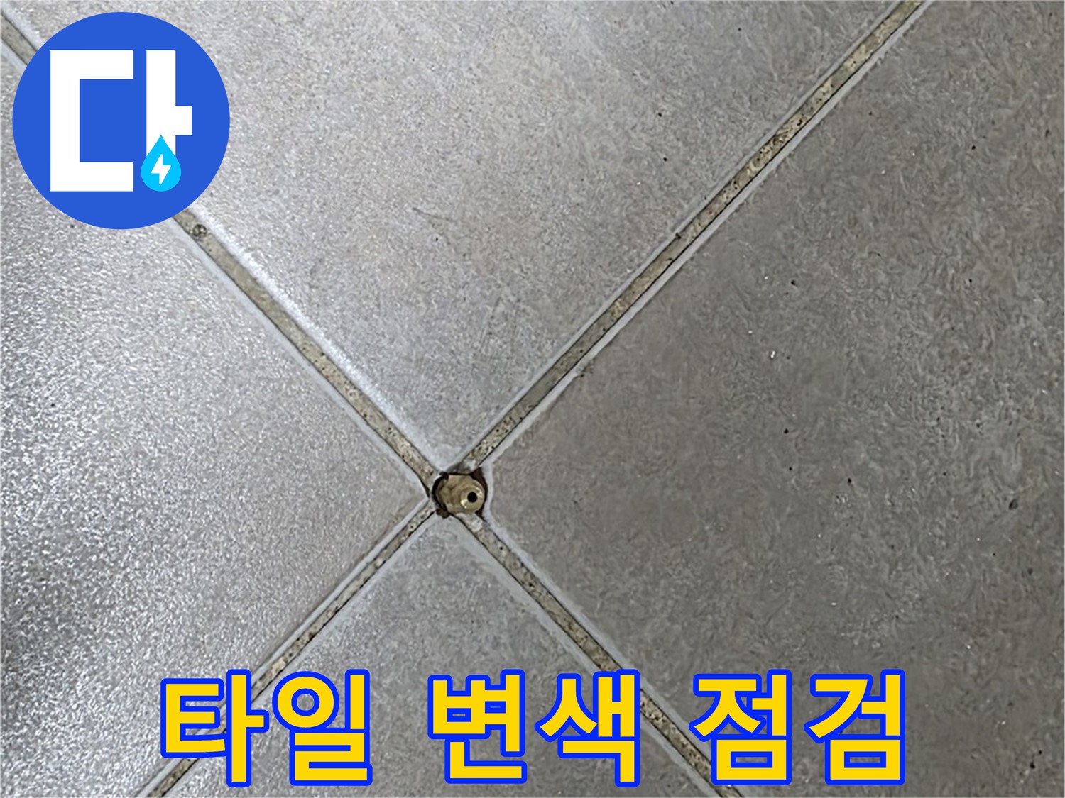 양주시 옥정동 율정마을 13단지 아파트 타일 틈새 변색 - 초기 점검 과정입니다.