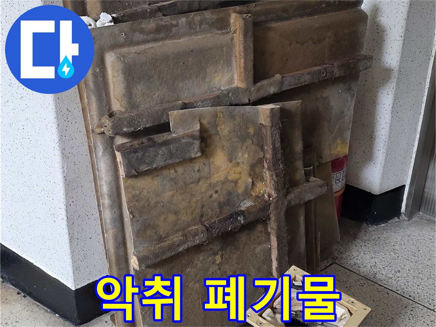 곰팡이 슨 석고보드와 조명 - 악취 발생