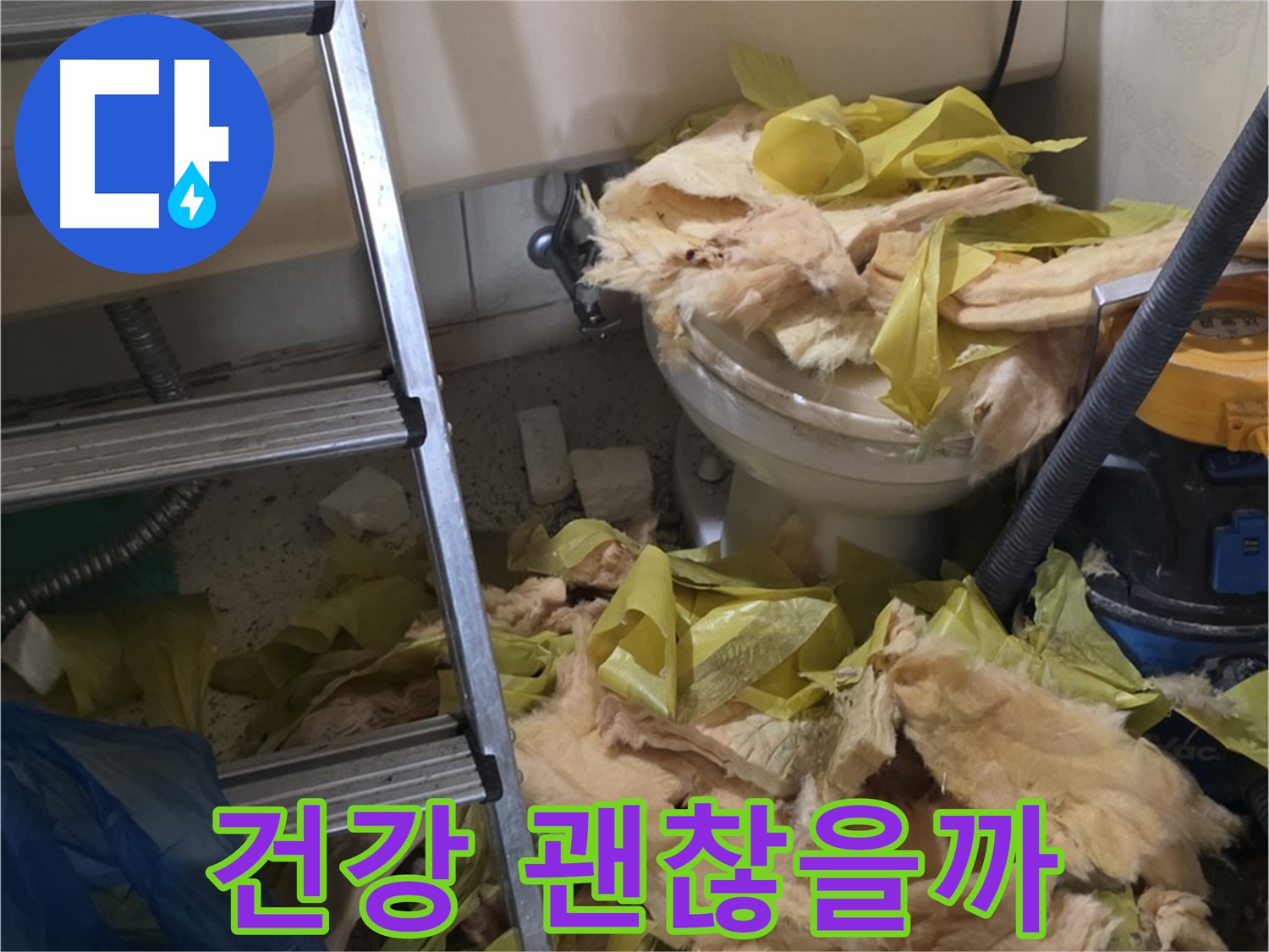 새절역 누수 현장 - 곰팡이 득실거리는 보온재 - 건강 걱정