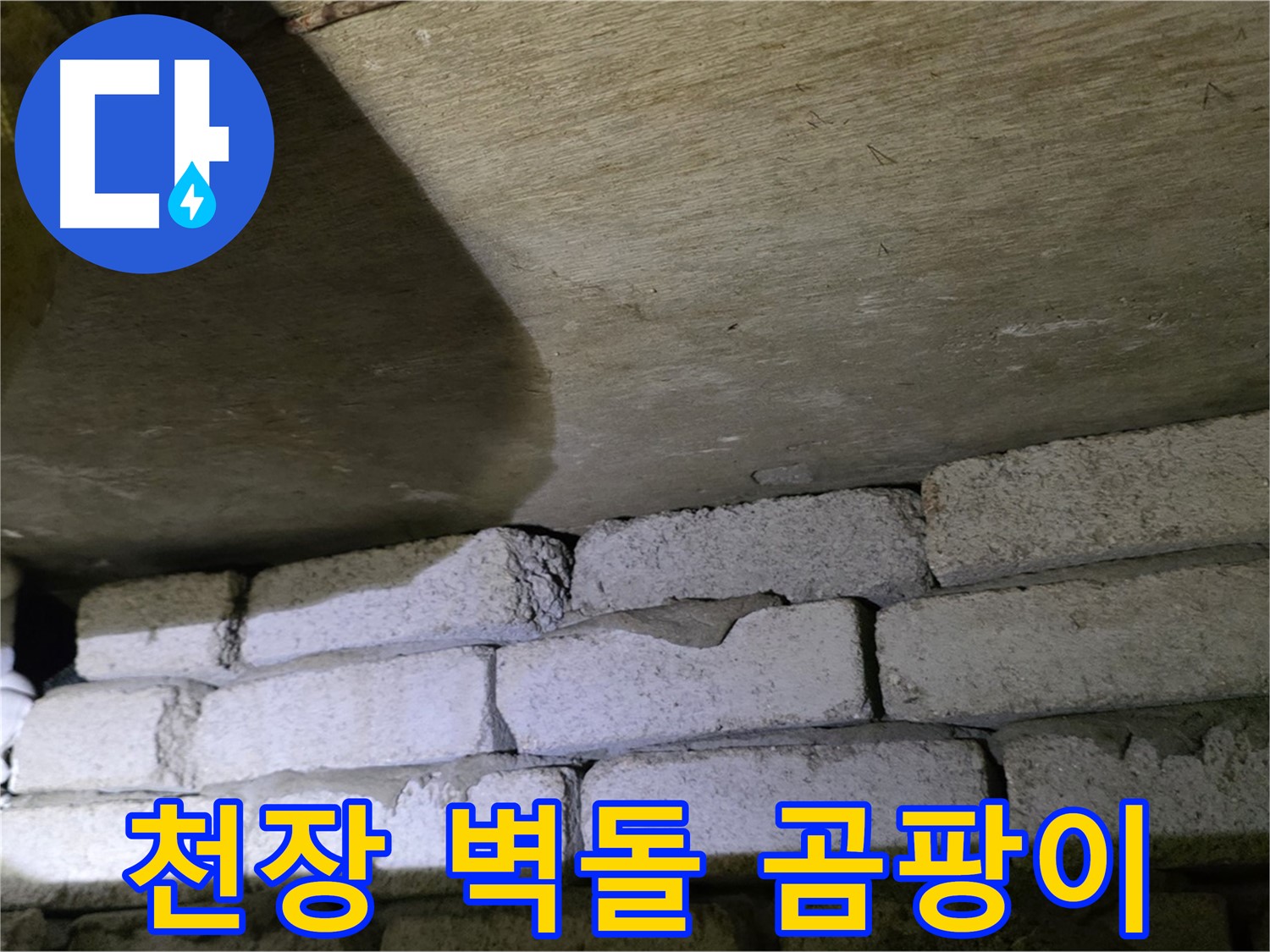 은평구 신사동 누수 - 새절역현대아파트 천장과 벽돌 사이 틈새 주변에서 곰팡이 발견