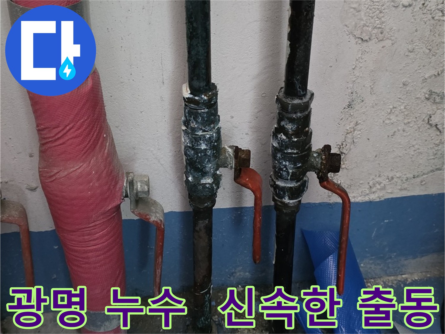 긴급 누수 출동 - 신속한 누수 해결 현장 이미지