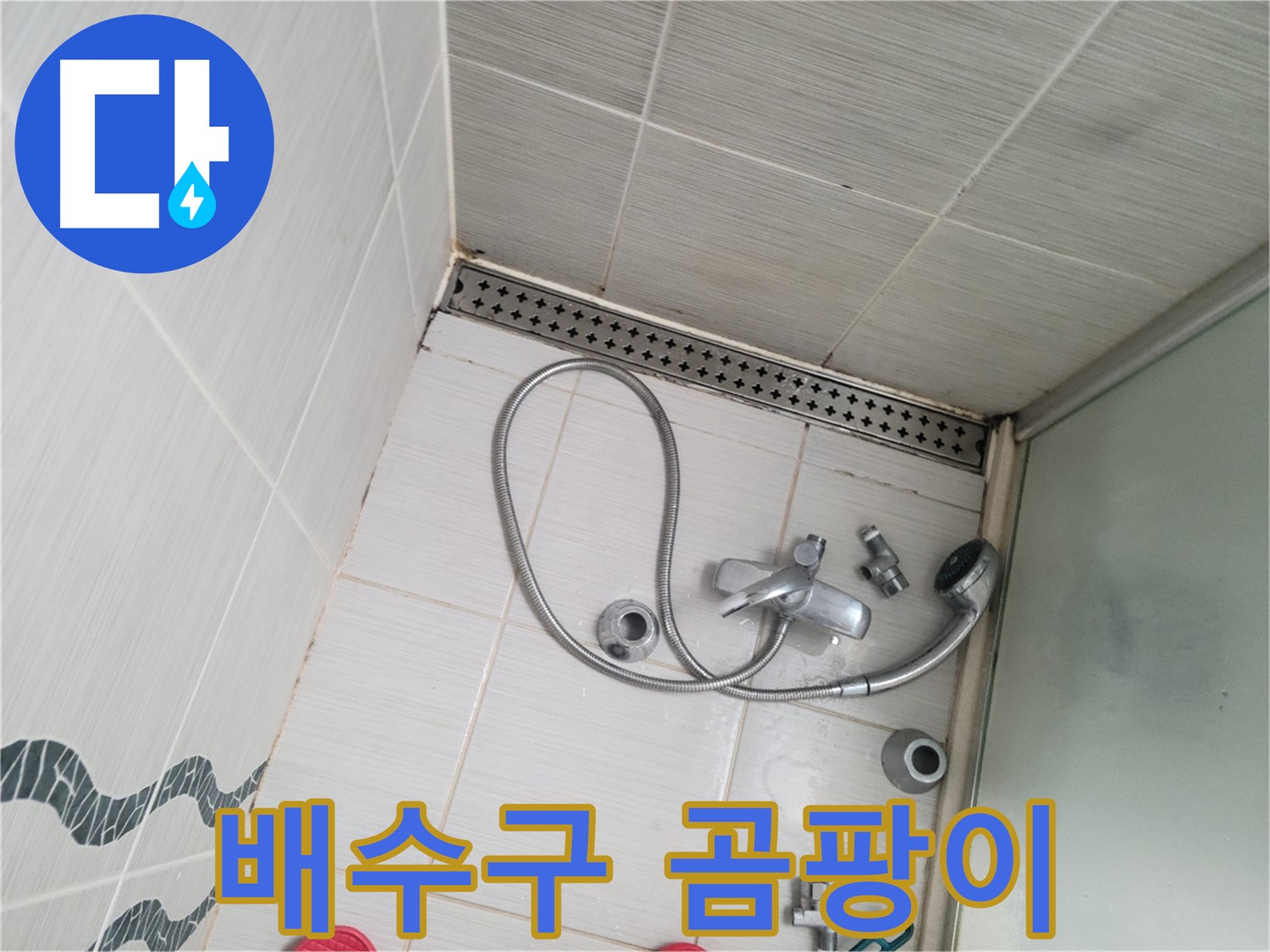 샤워기 배수구 주변 곰팡이 - 습기