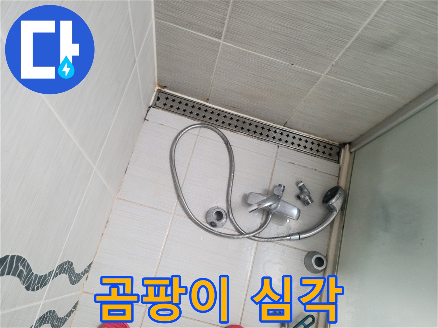 샤워기 수전 연결 부위 주변 곰팡이 심각 - 건강 위협