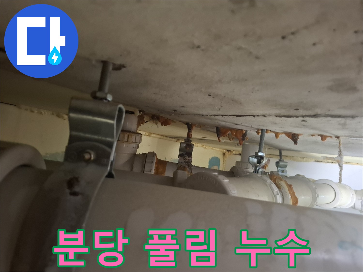 분당 봇들마을 아파트 - 배관 연결 부위 풀림으로 인한 누수 가능성