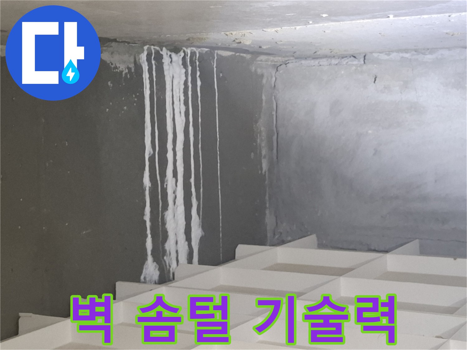 분당 삼평동 아파트 누수 - 콘크리트 벽에 생긴 솜털 해결, 최고의 기술력으로 완벽하게 해결합니다