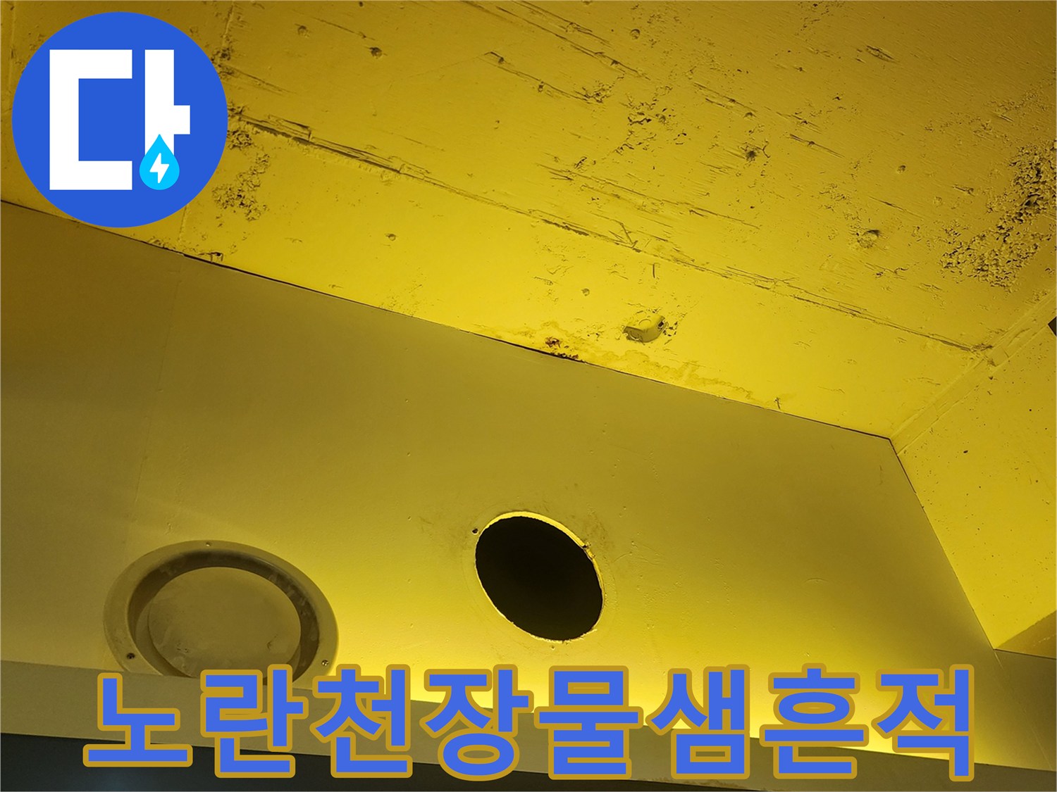 양주시 하패리 상가 - 천장 패널의 오염된 흔적