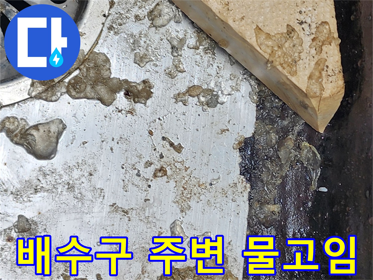 배수관-주변의-오염된-슬러지와-물고임-상태