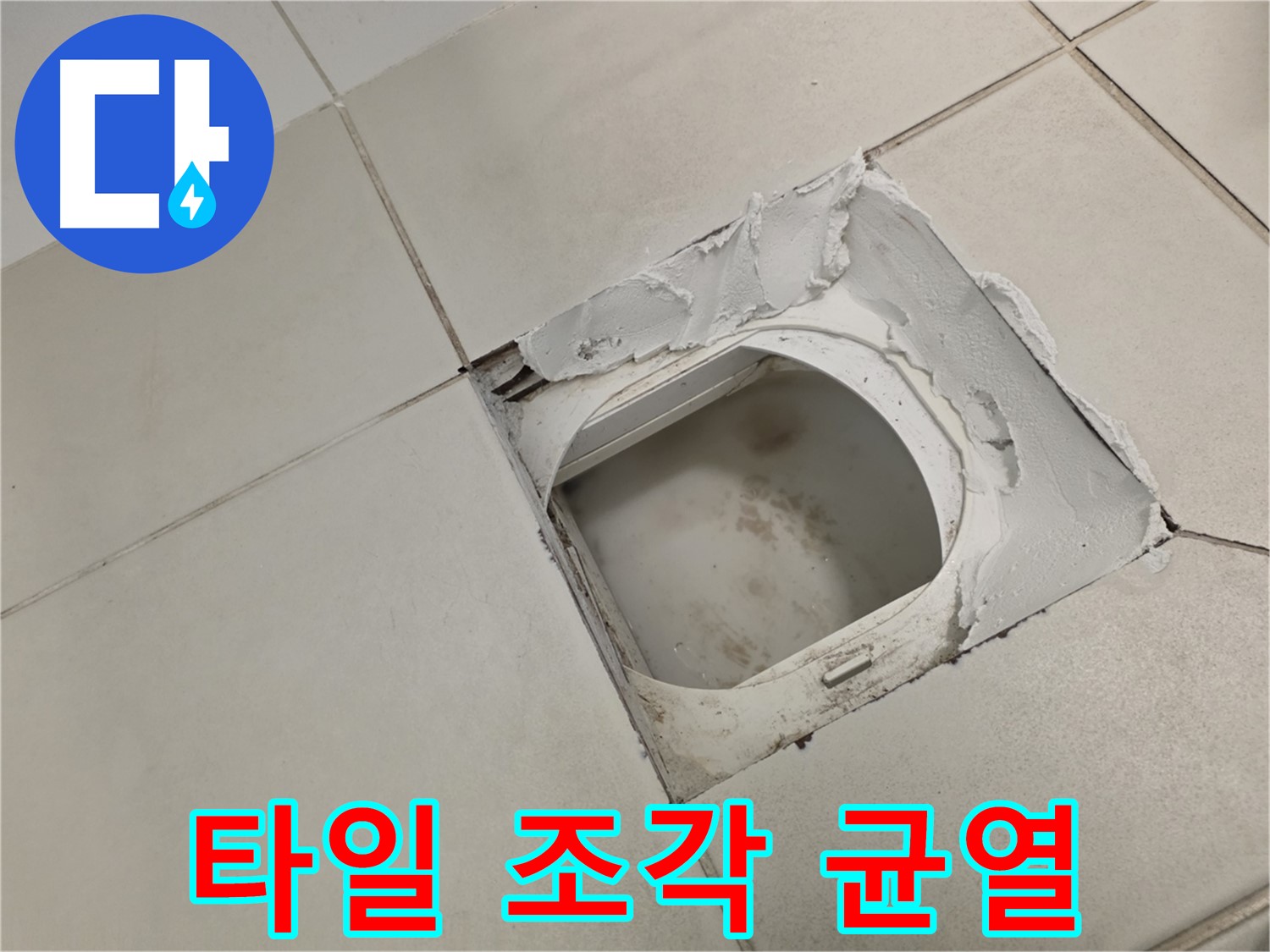 김포 사우동 누수탐지 - 깨진 타일 조각 주변 균열 꼼꼼 확인