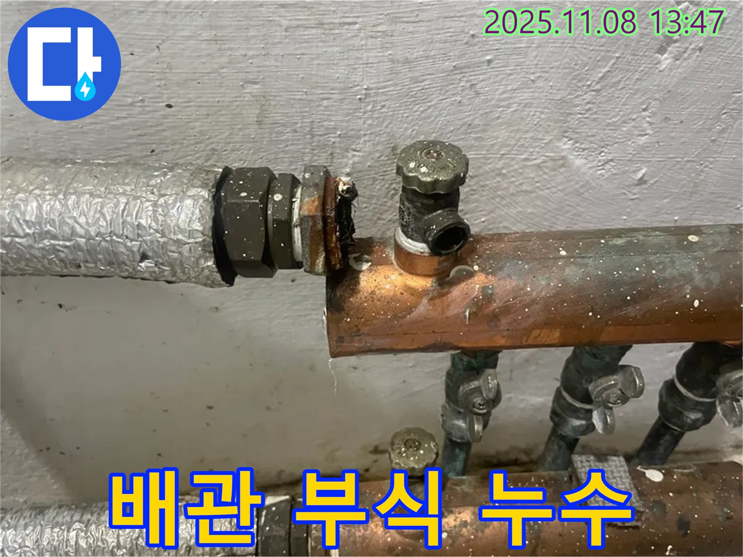 양천구 신월동 한일주택 - 배관 연결부 부식 누수, 완벽하게 보수 완료!