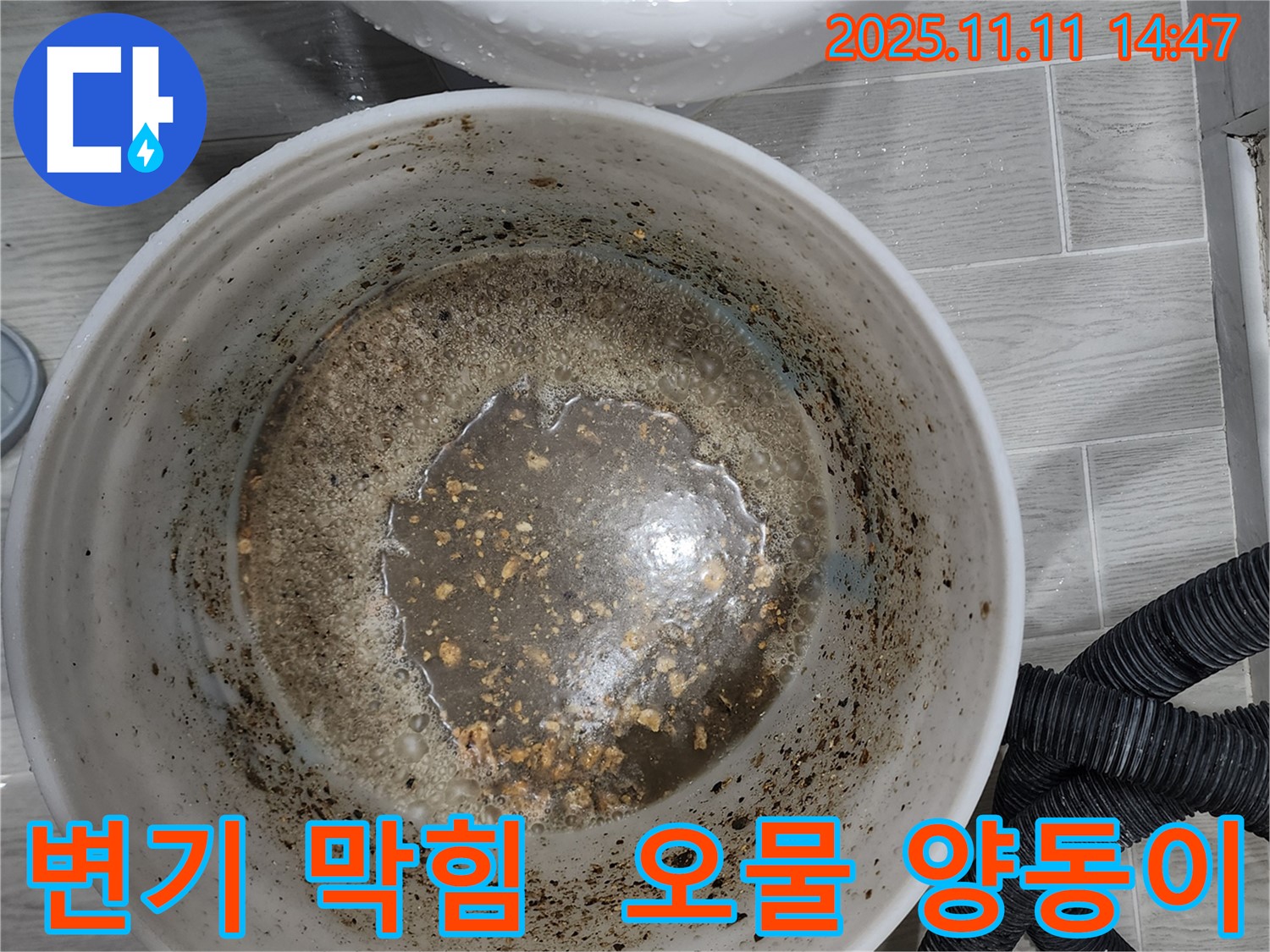 변기 막힘으로 가득 찬 오물 양동이 - 신속한 문제 해결 과정