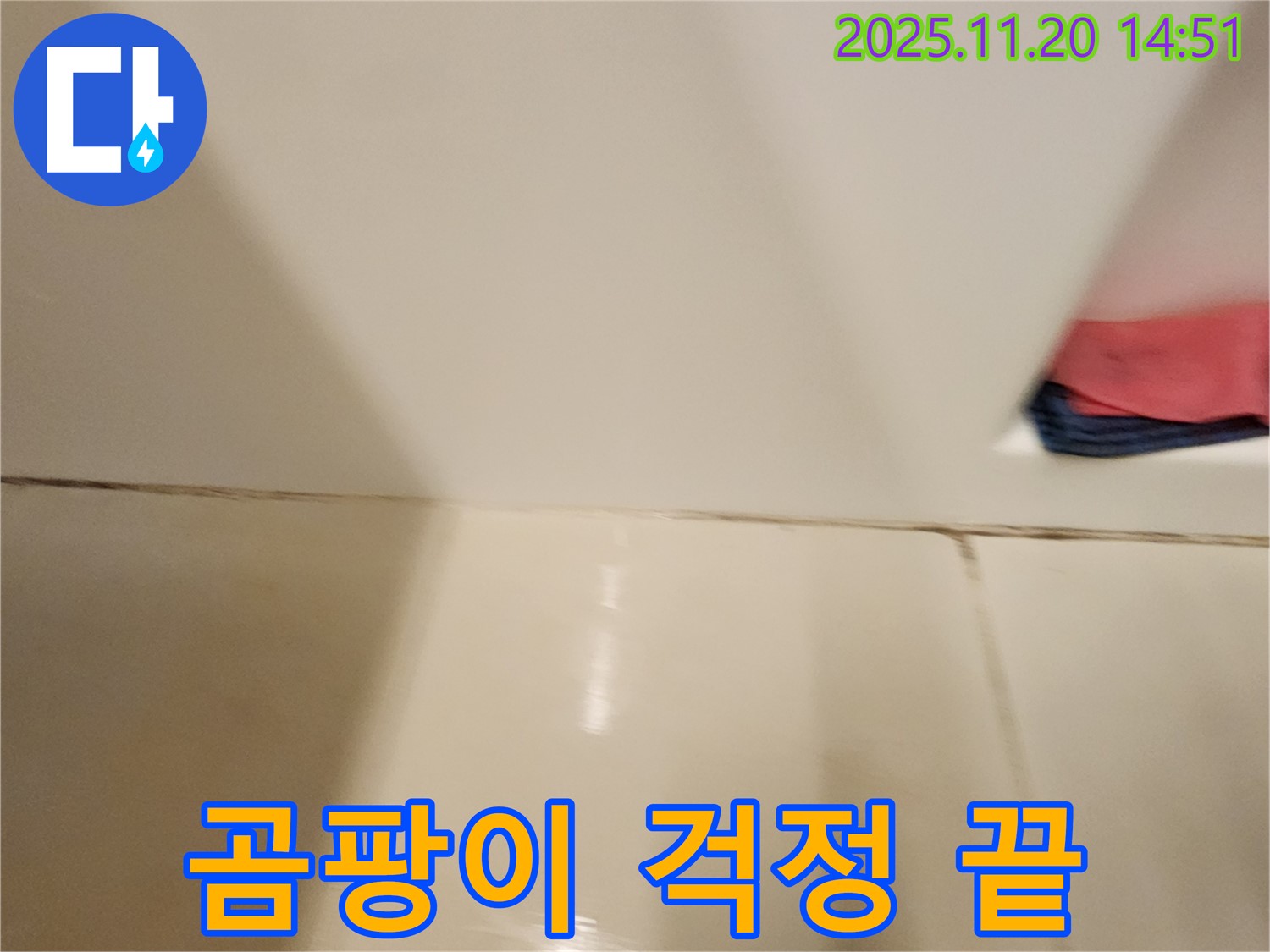 포천 가산면 마산리 - 곰팡이 핀 타일 틈새 누수 - 곰팡이 제거와 완벽 방수 시공으로 곰팡이 걱정 없이 쾌적한 욕실을 만들어 드립니다.