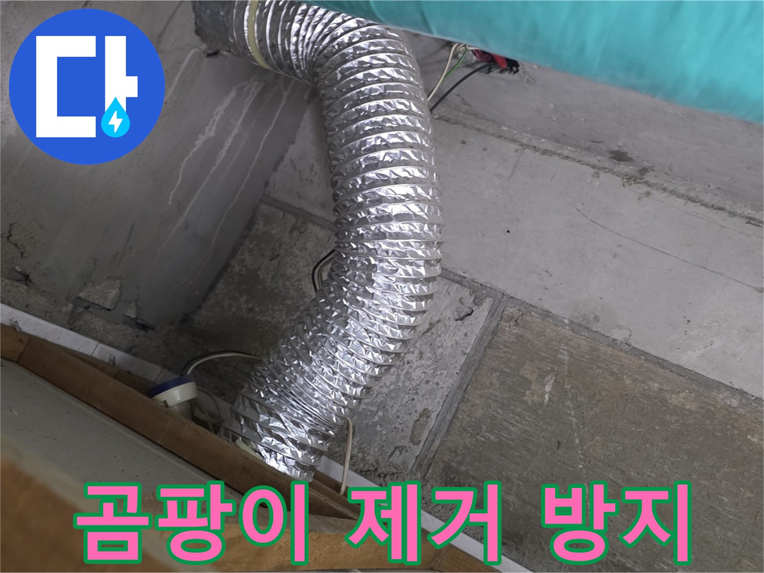 마포구 용강동 현대홈타운 누수 점검 - 환풍기 배관 연결 부위 주변 벽면 곰팡이 제거 및 방지 작업 진행
