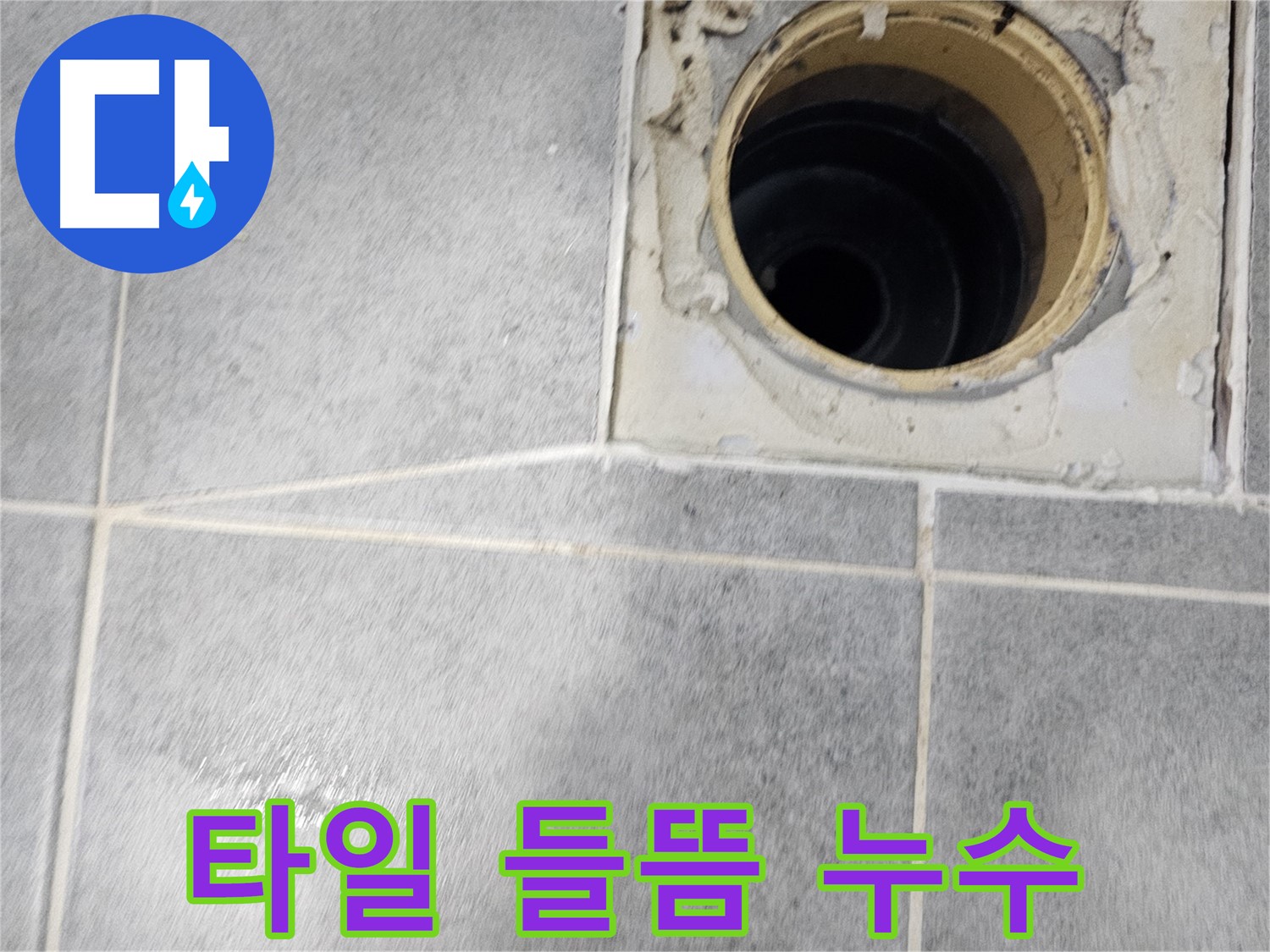 욕실 배수구 주변 타일 들뜸 - 누수 초기 증상 의심