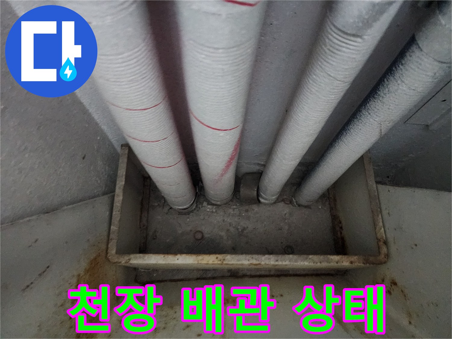 아파트 천장 배관 상태 점검 - 누수 위험 요소 확인