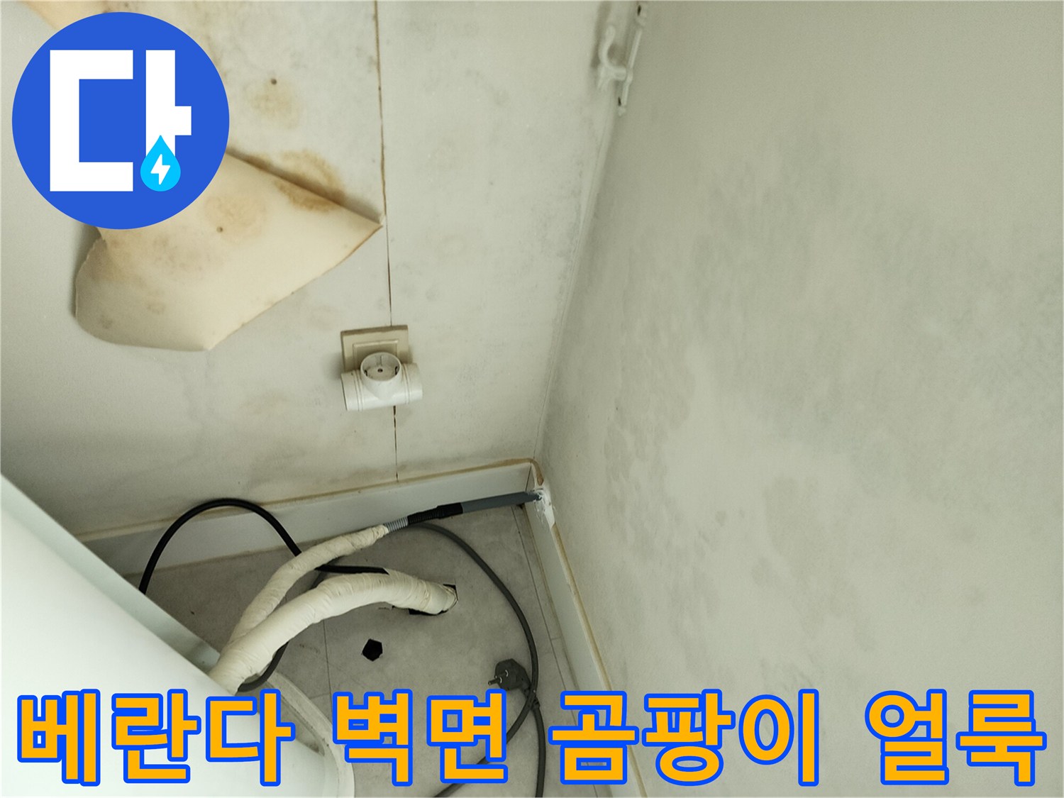 포천 일동면-베란다 벽면에 발생한 심한 곰팡이와 습기 흔적