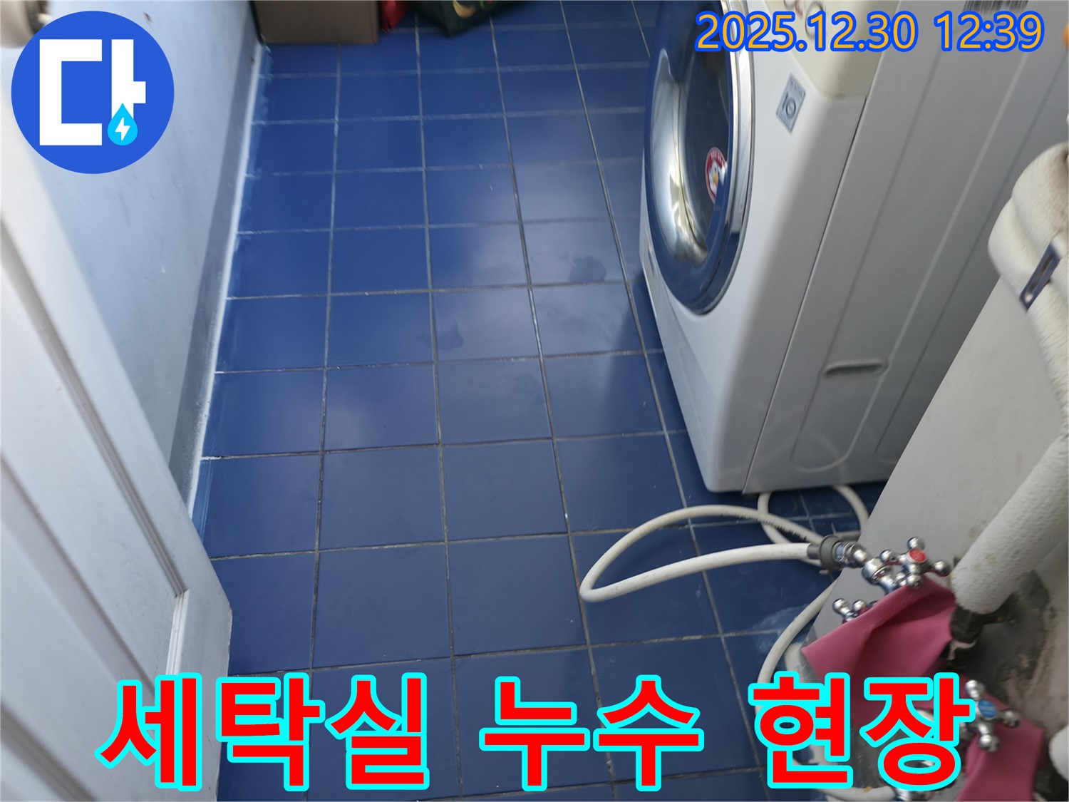 성동구 금호동 벽산아파트 세탁실 누수 현장 - 누수탐지 전문 업체에서 정확한 원인을 진단하고 해결합니다.